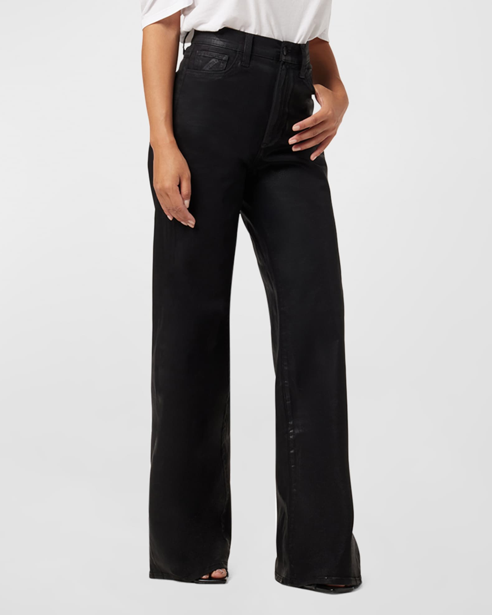 Petite coated jeans top