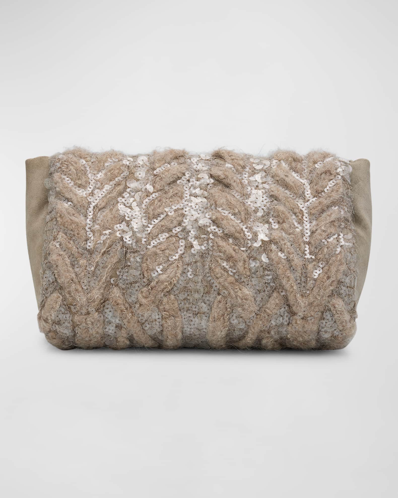 Sequined Opera Knit Clutch Bag 0
