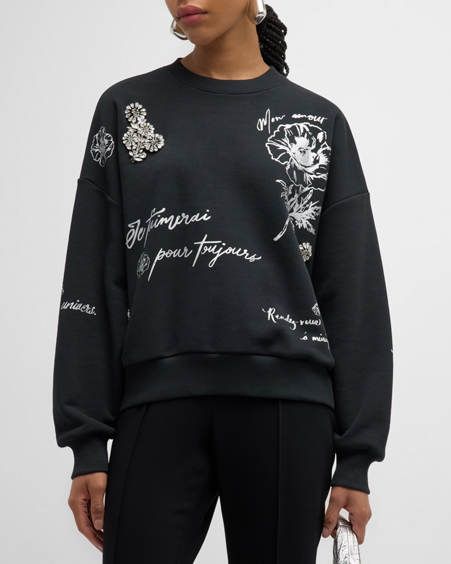 Foiled Love Letter Brandy Cotton Sweatshirt