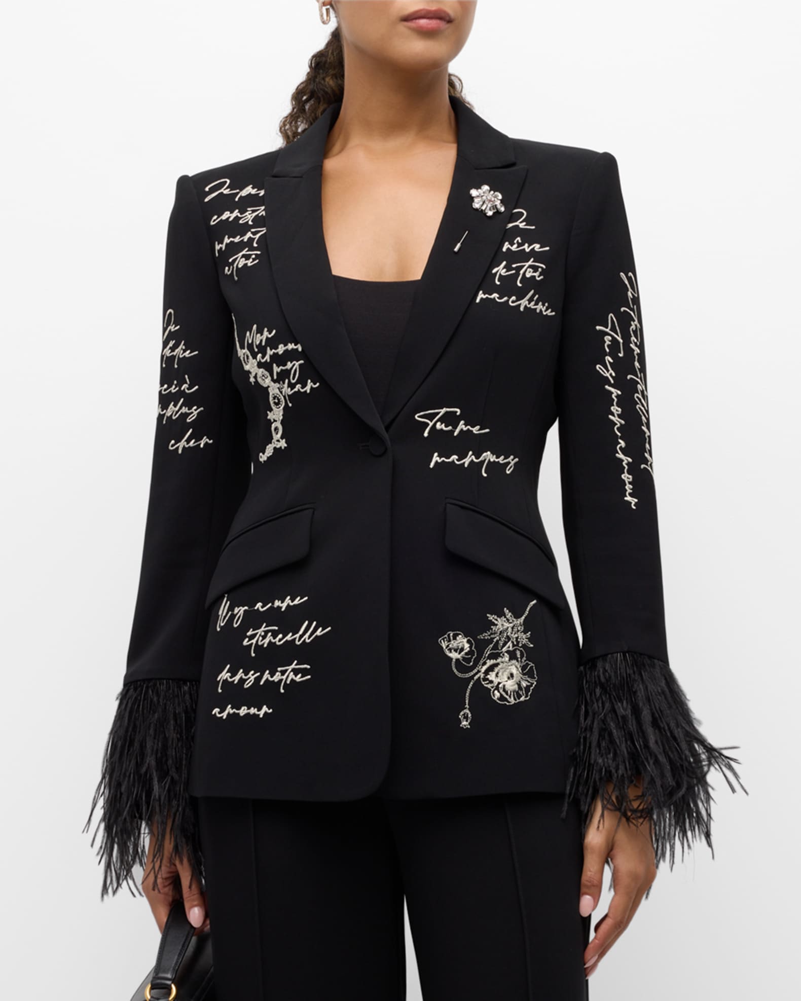 Cinq a sept feather jacket discount