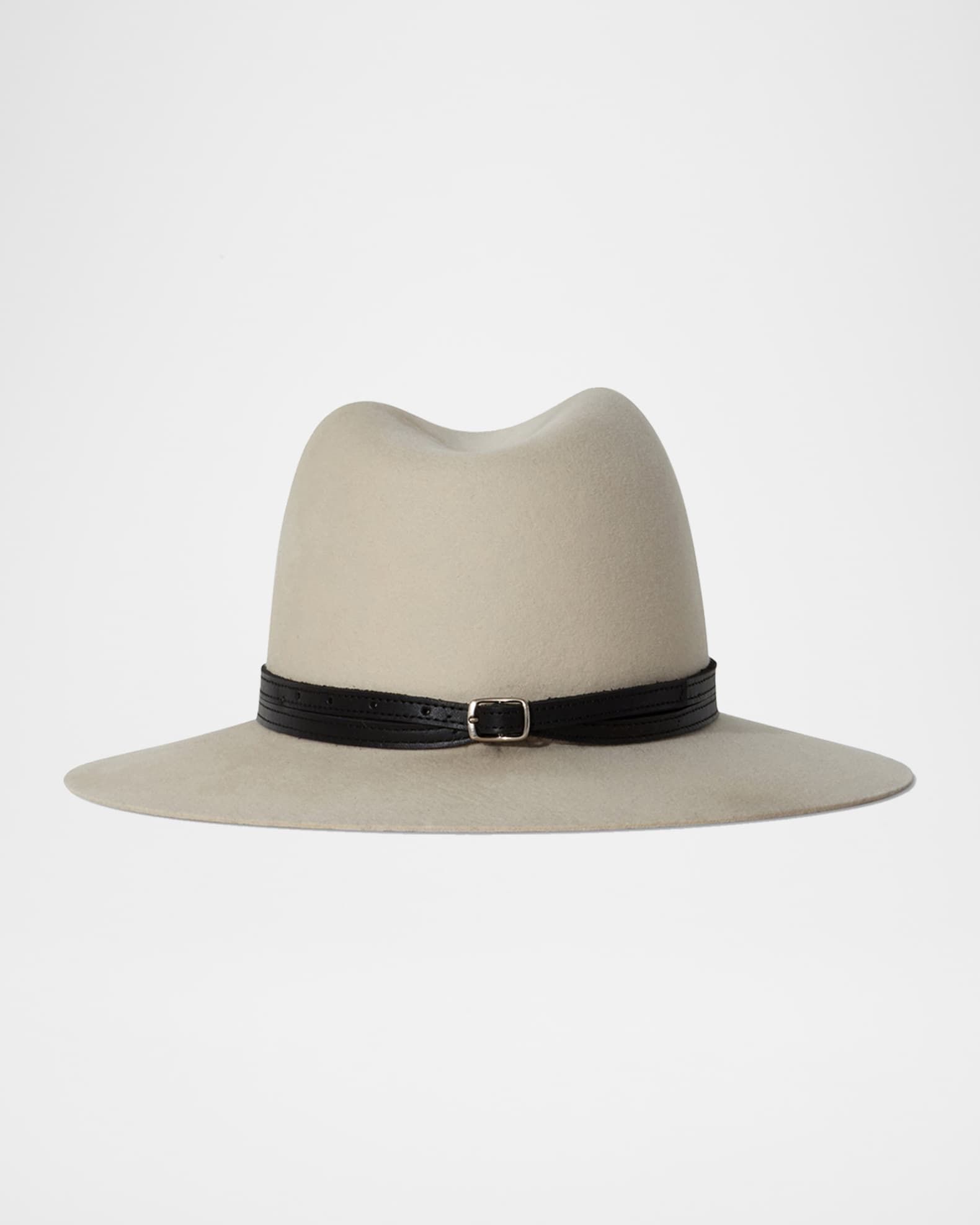 Janessa Leone Corinne Belted Wool Fedora Hat | Neiman Marcus