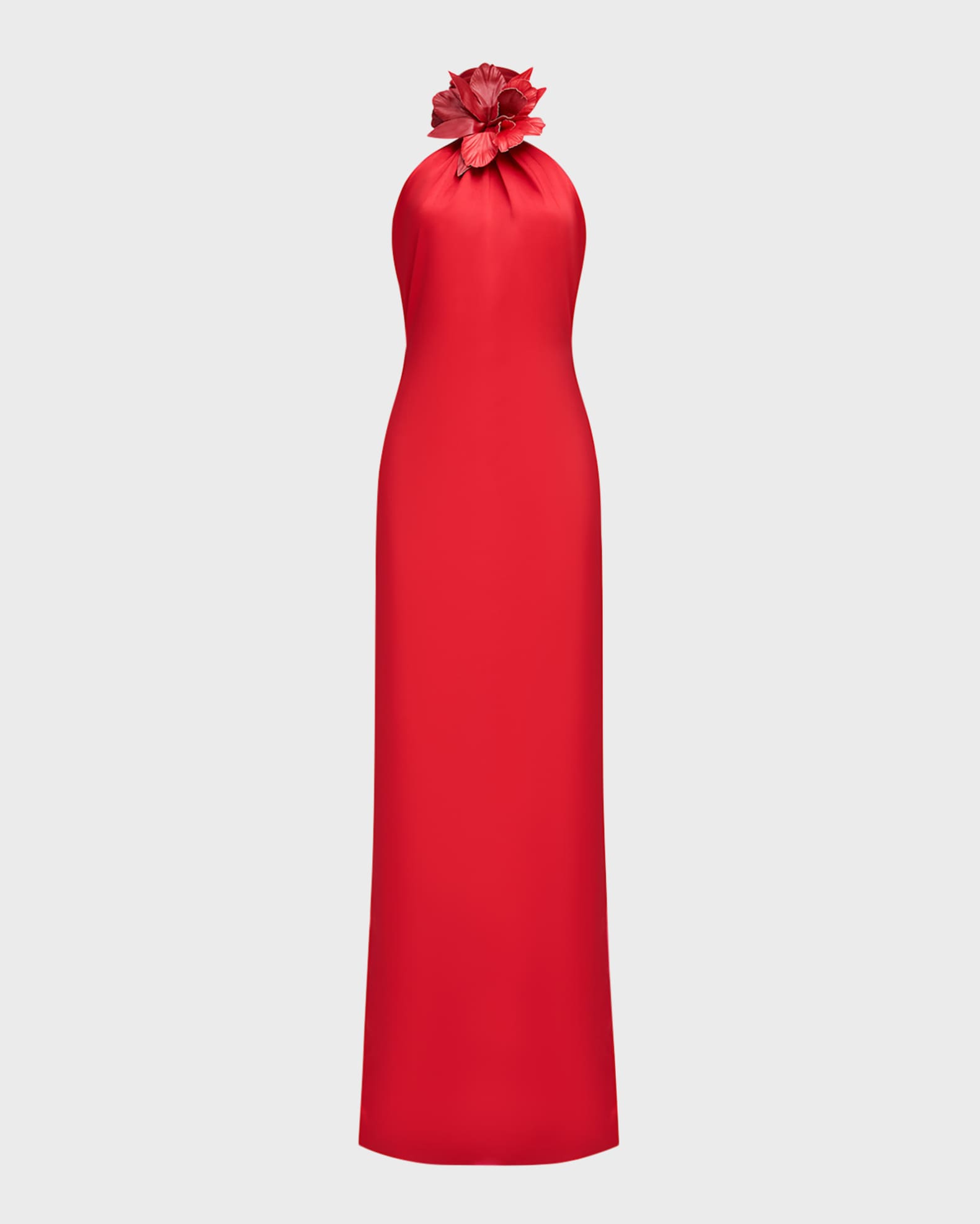 Halston draped mock neck gown top