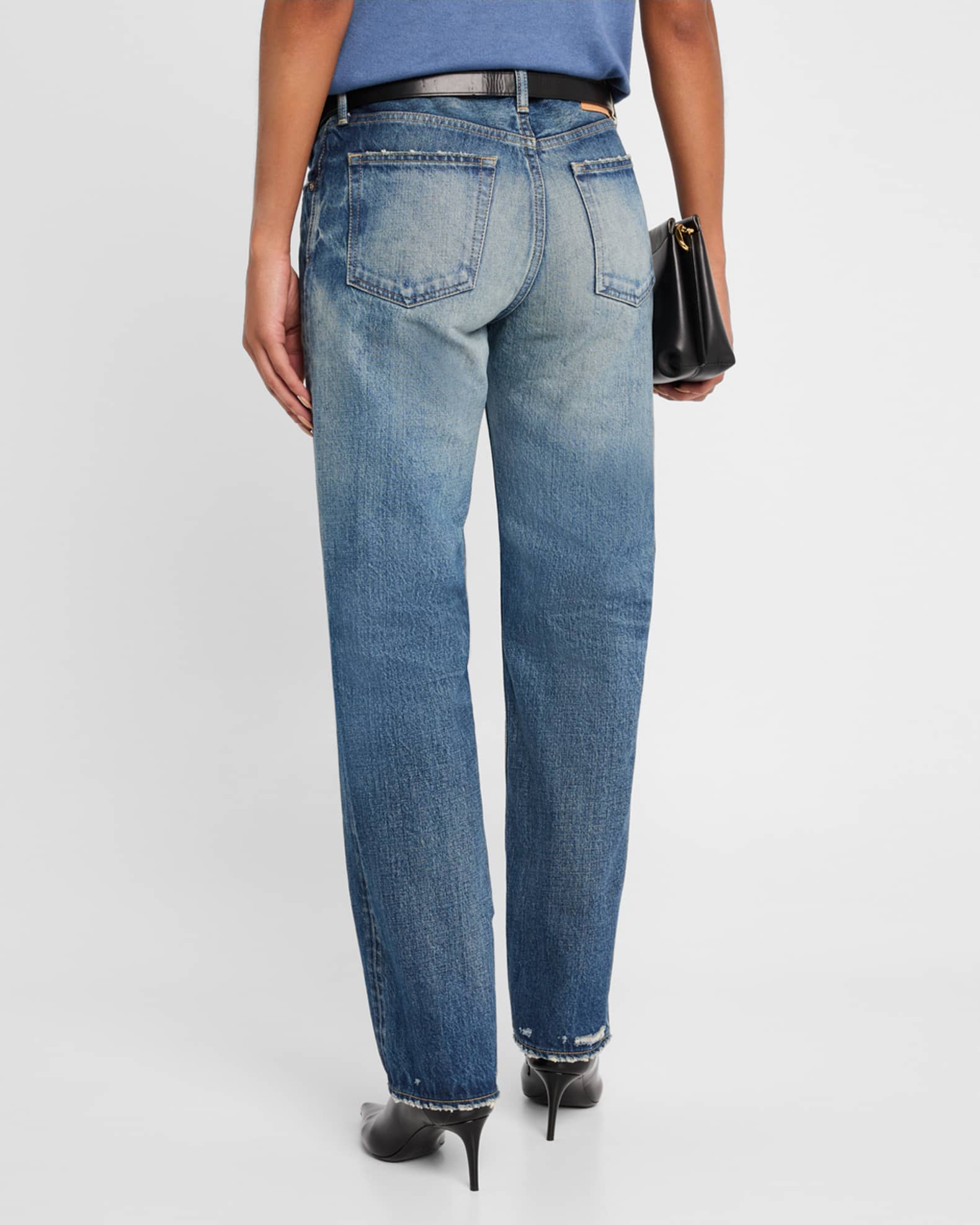 パンツ moussy W WAIST WIDE LEG STRAIGHT MOUSSY W WAIST WIDE LEG STRAIGHT BLU -ファッション通販