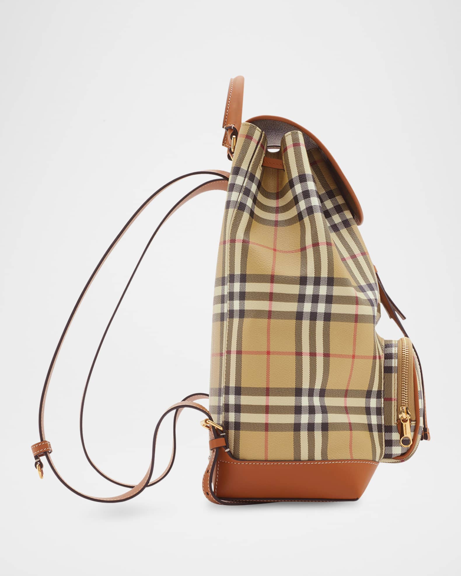 Burberry Check Drawstring Coated Cotton Backpack Neiman Marcus