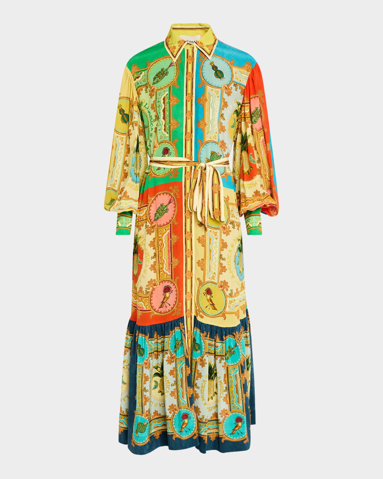 La Musica Belted Maxi Shirtdress 0