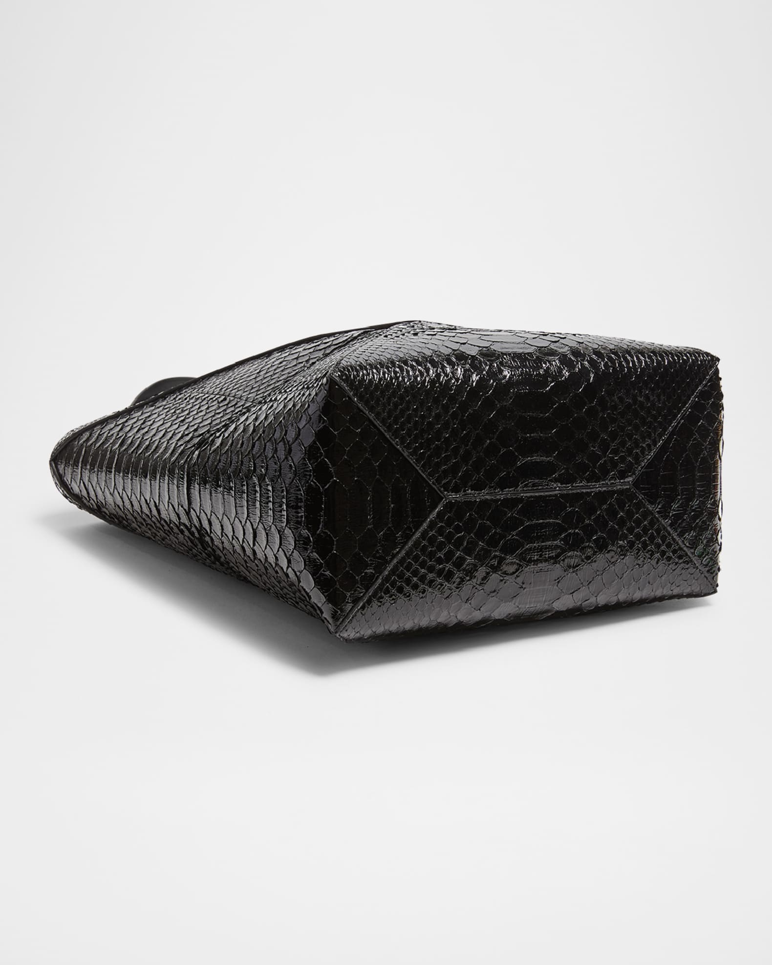 Loewe Puzzle Fold Large Patent Python-Embossed Tote Bag | Neiman Marcus