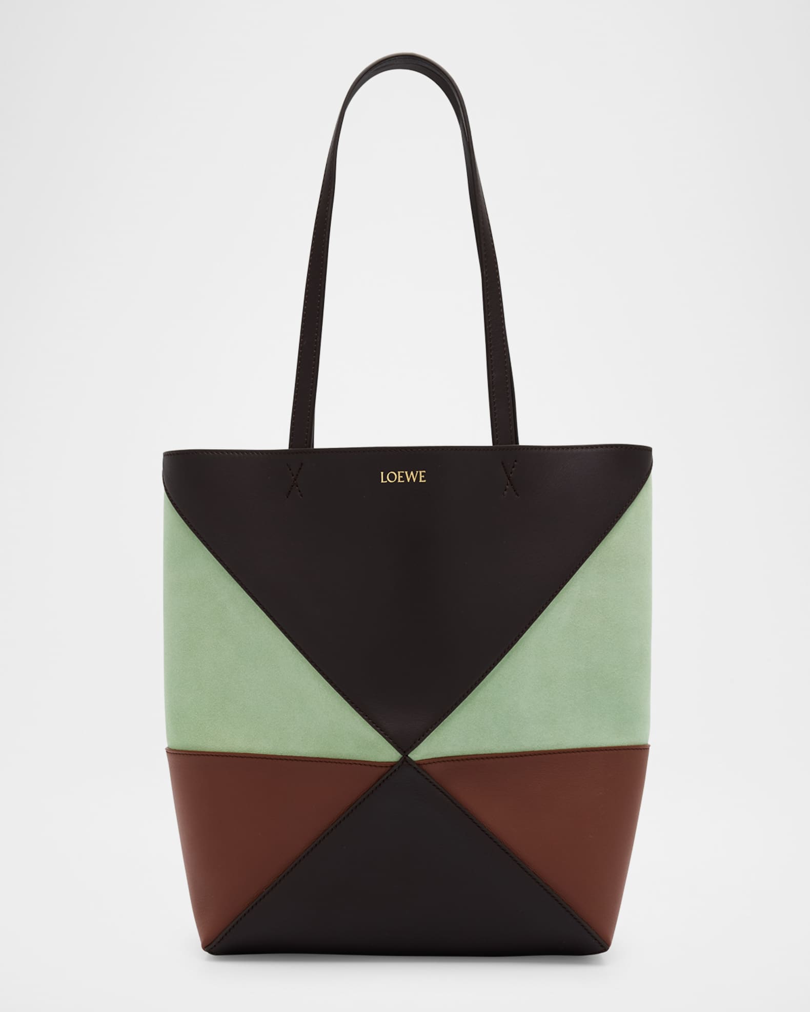 Loewe Puzzle Medium Fold Tote Bag in Colorblock Leather Neiman Marcus