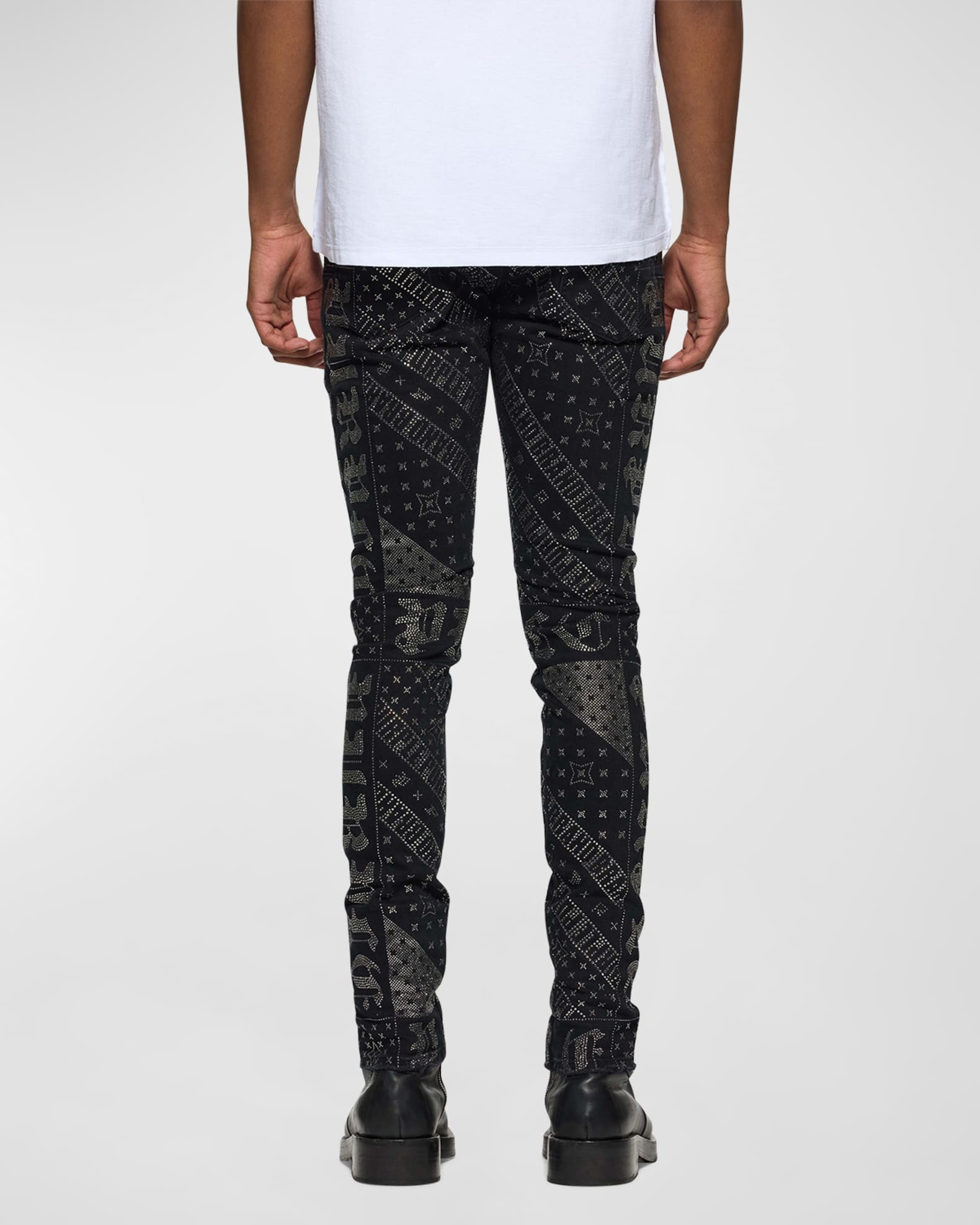 Men's Gothic Flag Hotfix Skinny Jeans 1