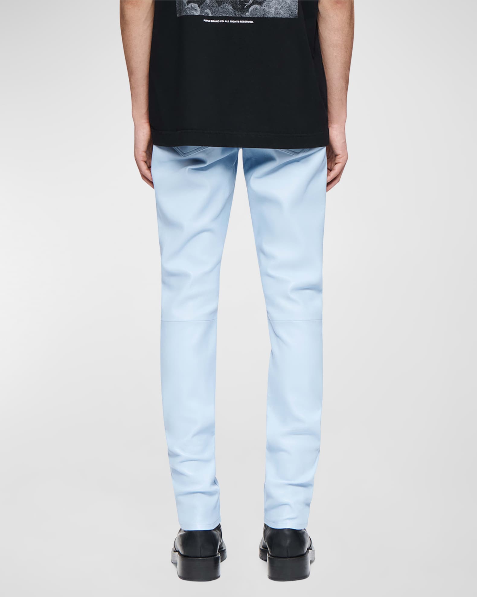 Men's Stretch Leather Skinny Pants 1