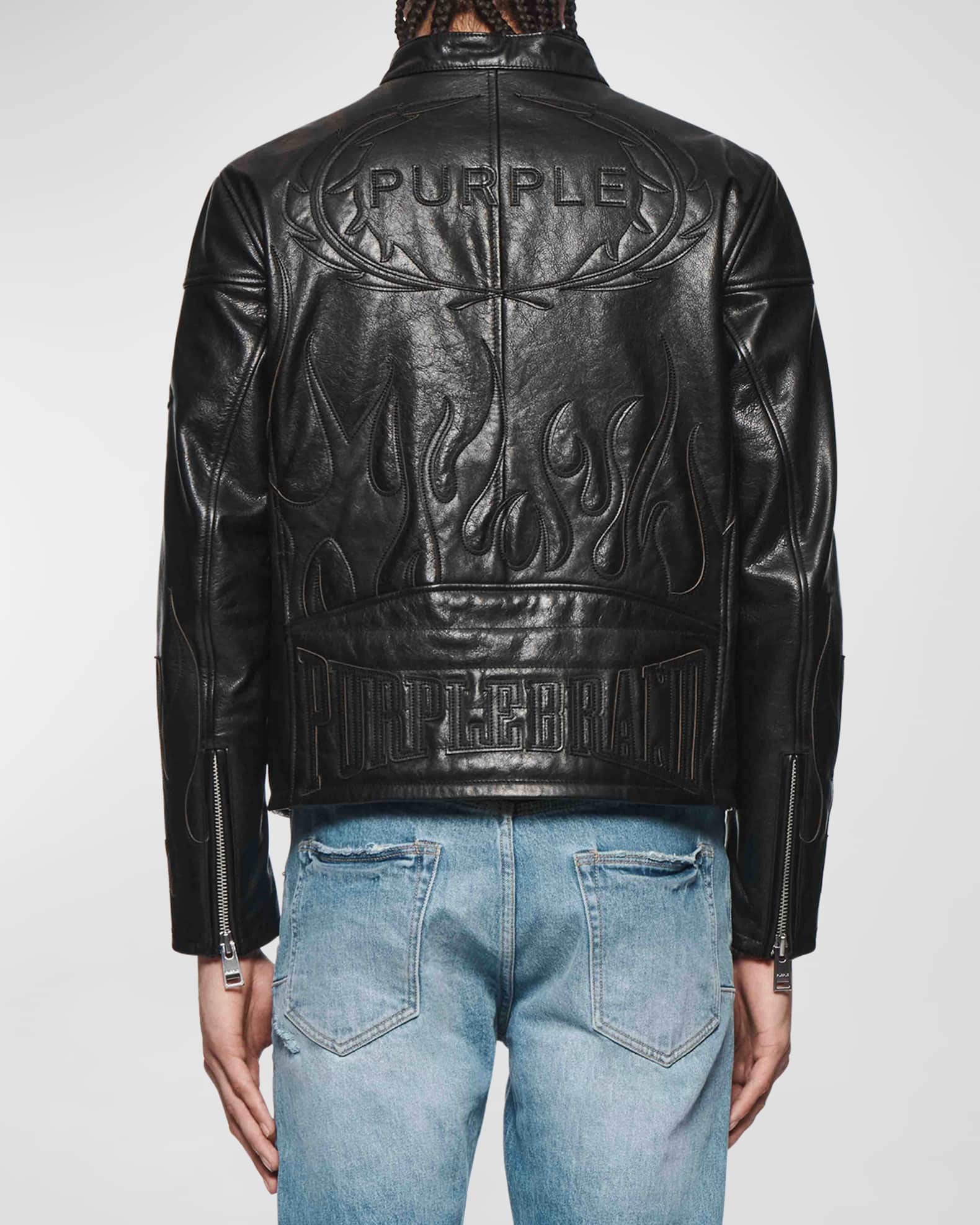 Men's Leather Zip Moto Jacket 1