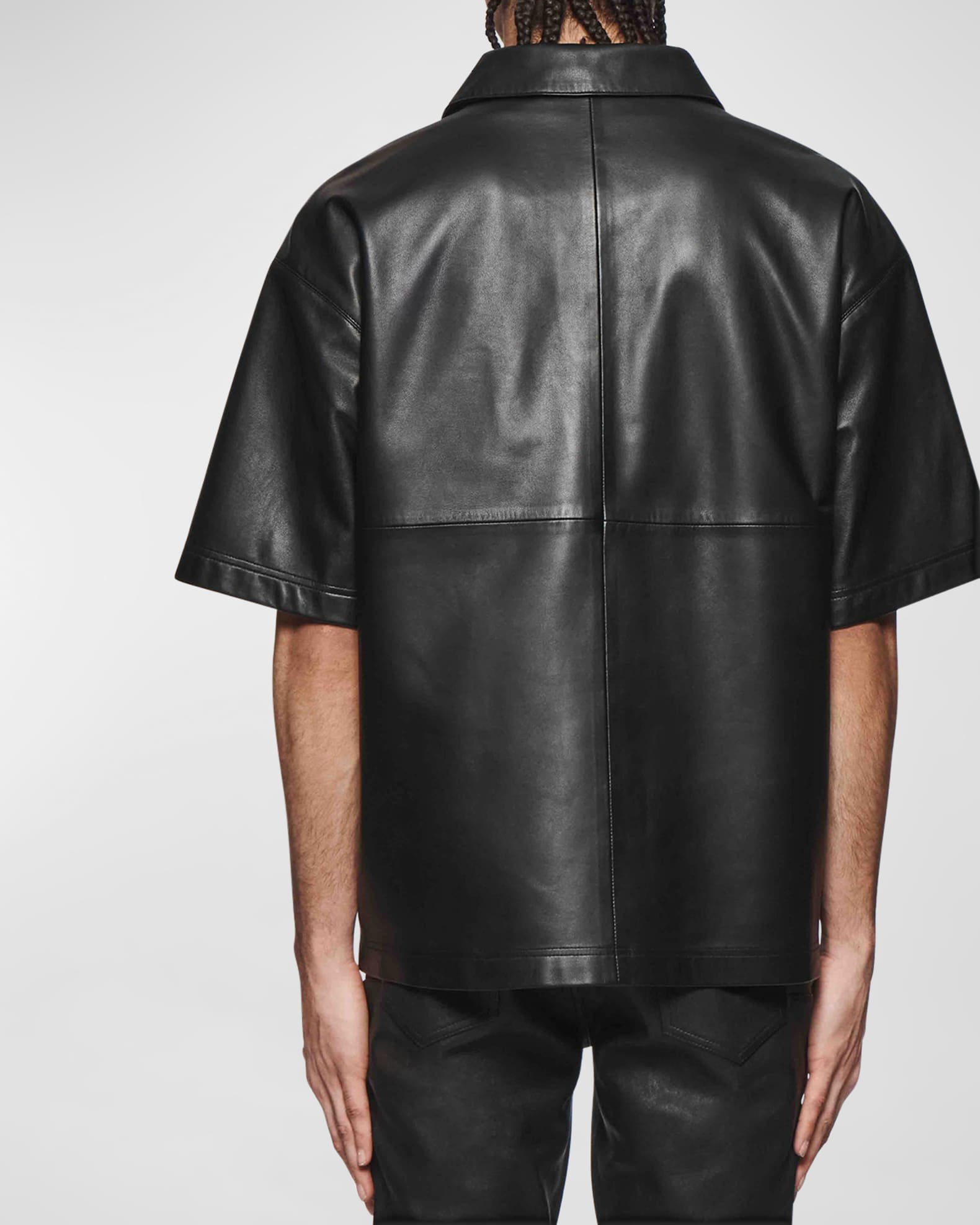 Men's Embossed Leather Polo Shirt 1