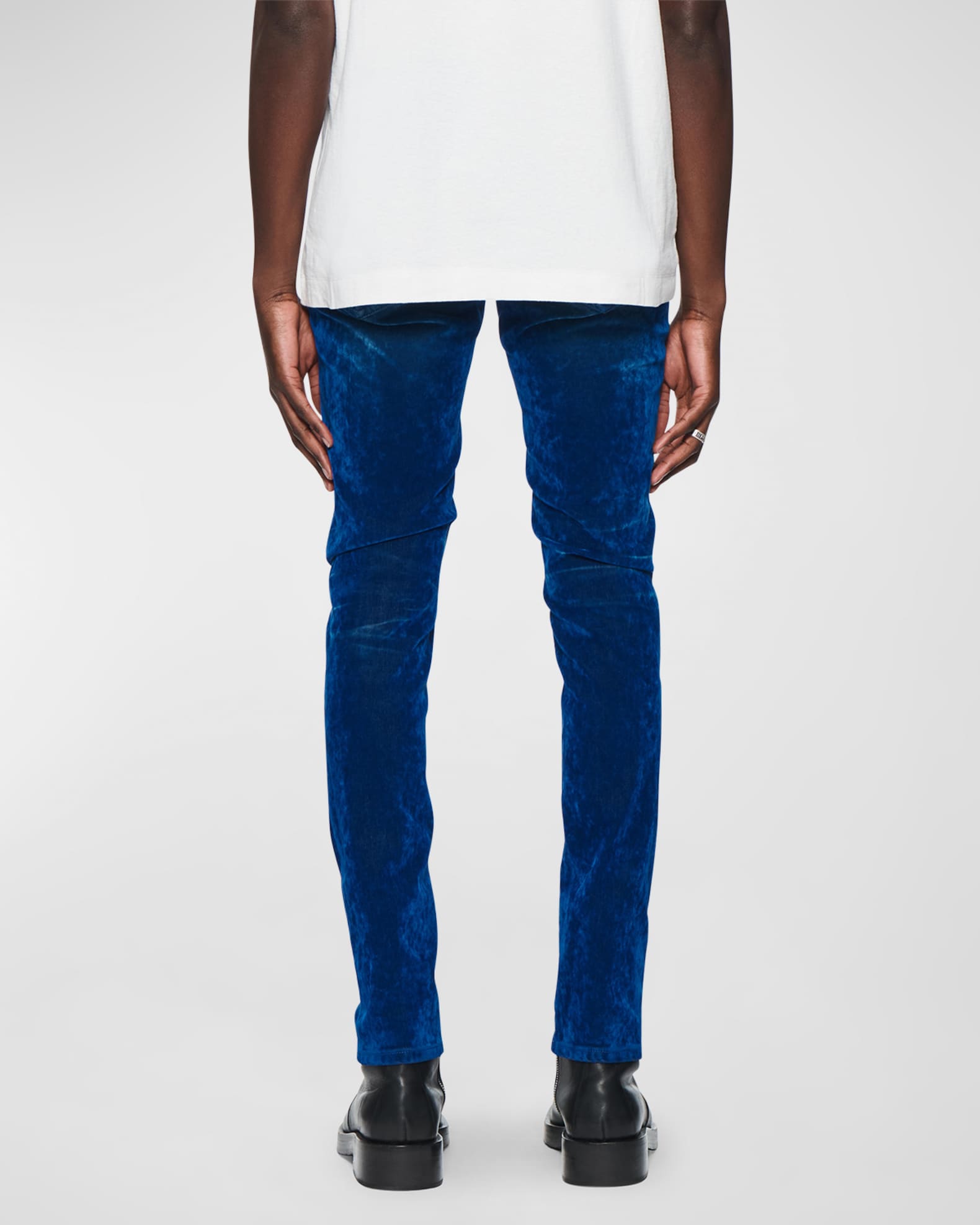 Men's Velour Flock Skinny Jeans - Thumbnail 2
