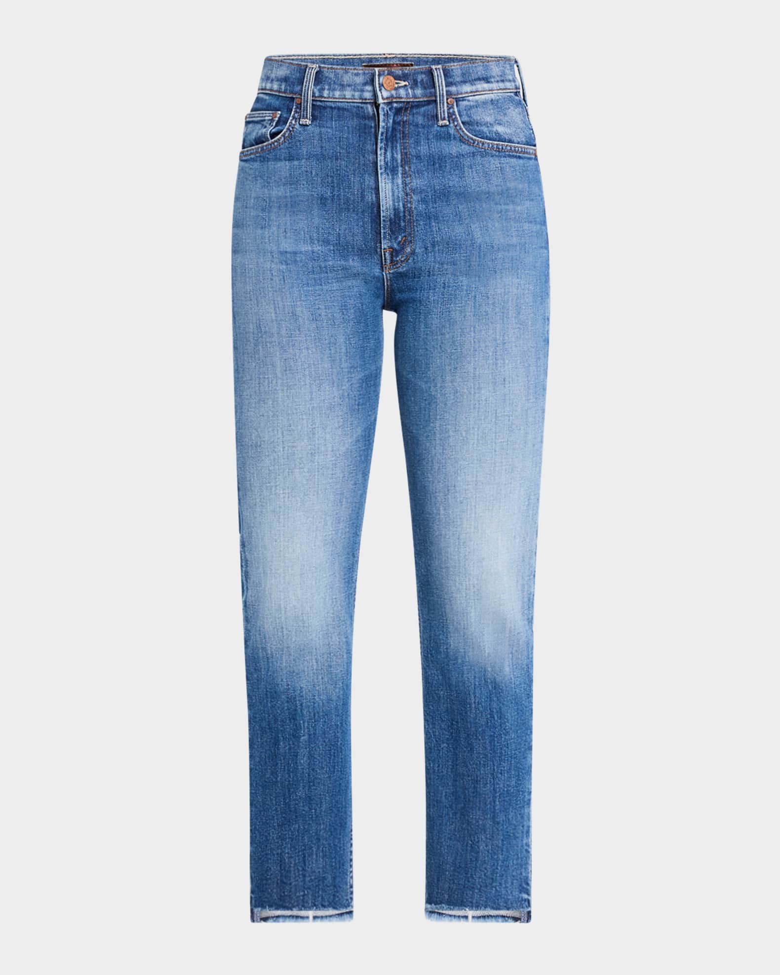 Mother The Rider High Rise Ankle Step Fray Jeans Loafers and LASSOS 30