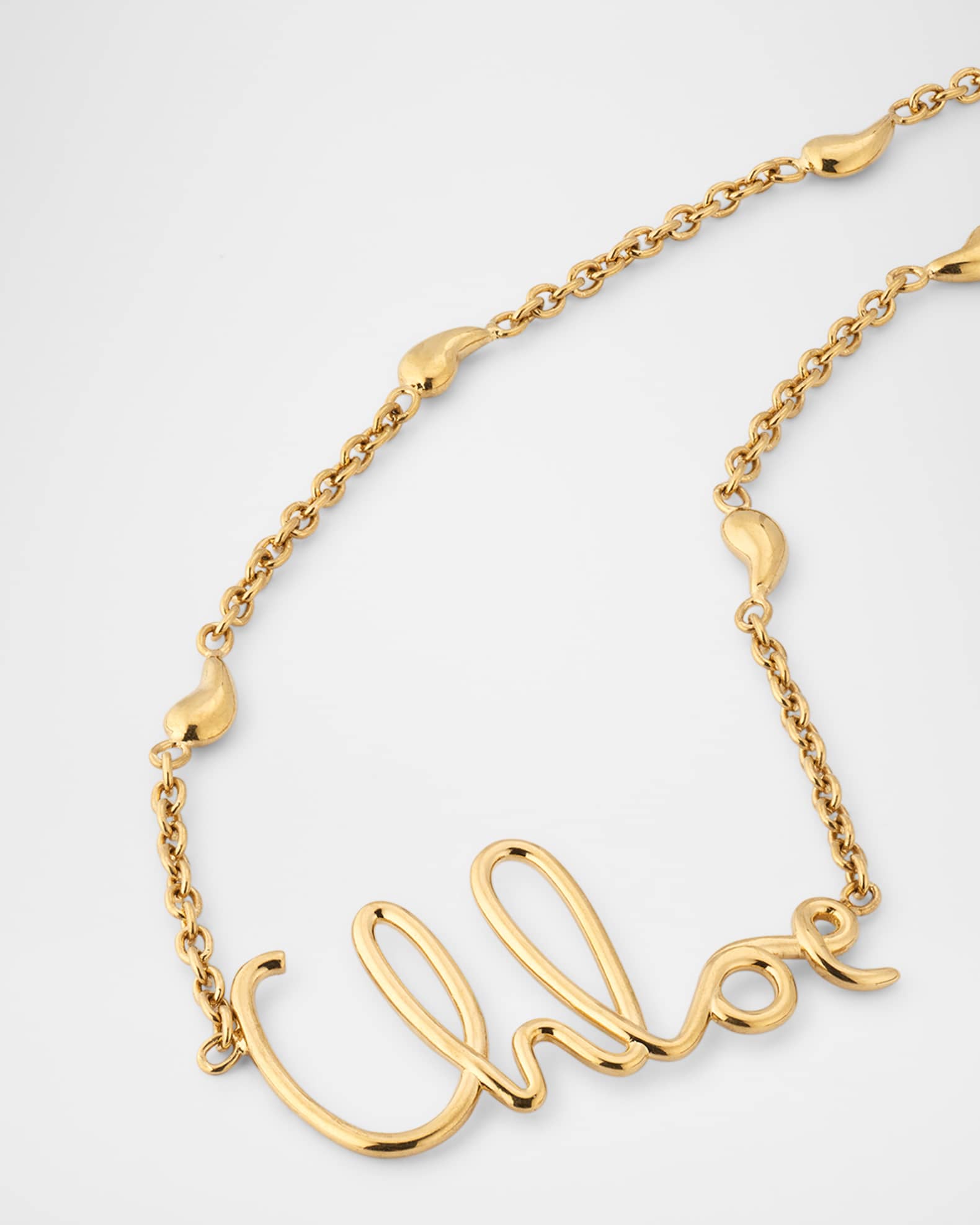 アクセサリー Chloe Logo ribbon gold necklace Chloé Chloé Iconic Necklace | Gold | FARFETCH