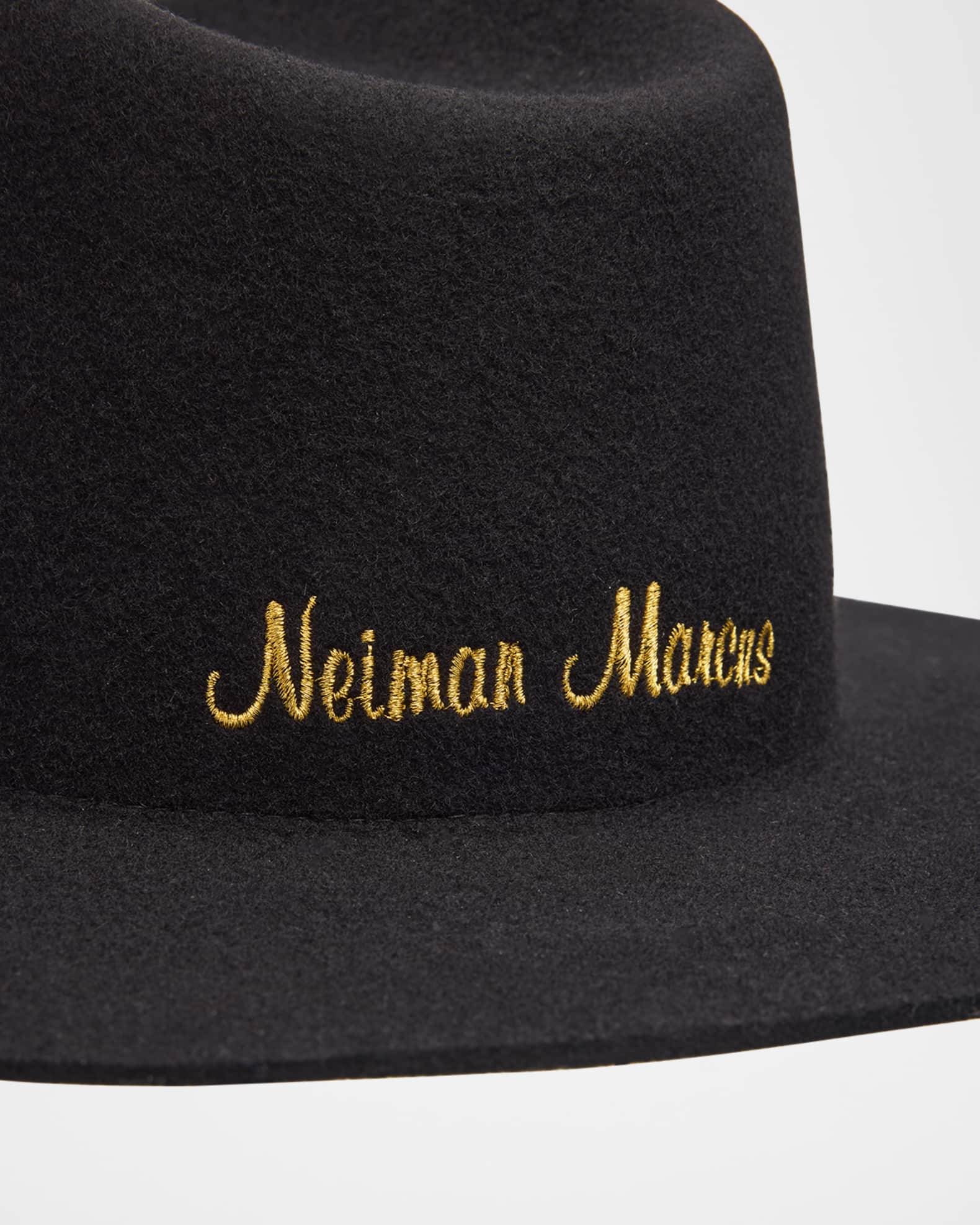 Emilio Embroidered Wool Fedora - Thumbnail 2