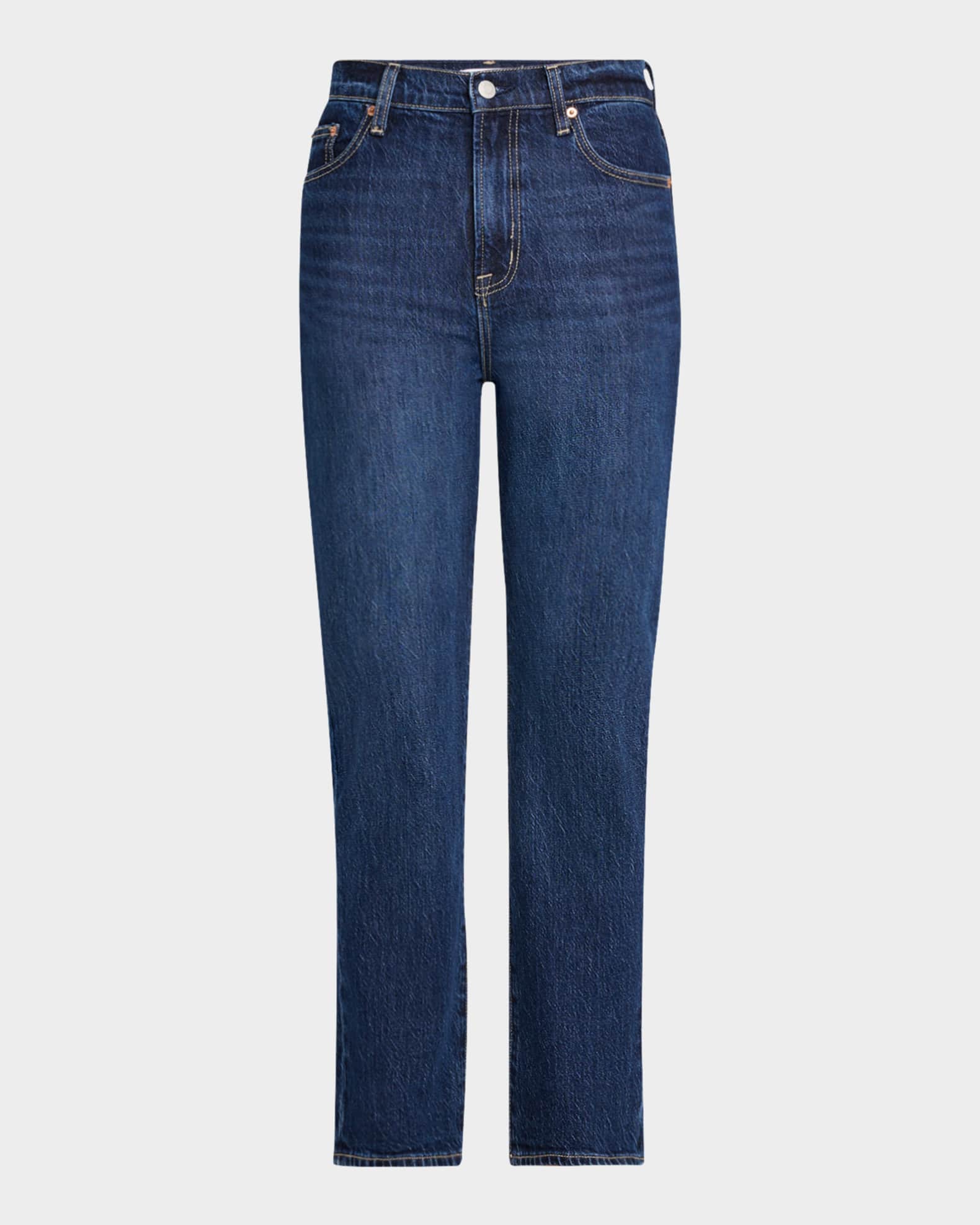 Bri High-Rise Slim Straight Jeans 0