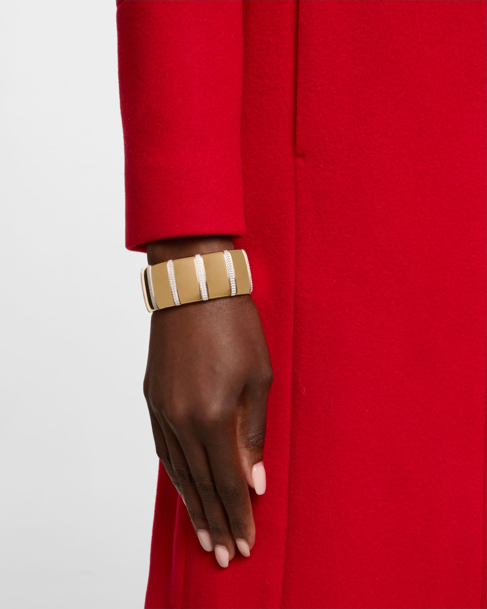 Diamond Cuff Bracelet in 18K White and Yellow Gold  1