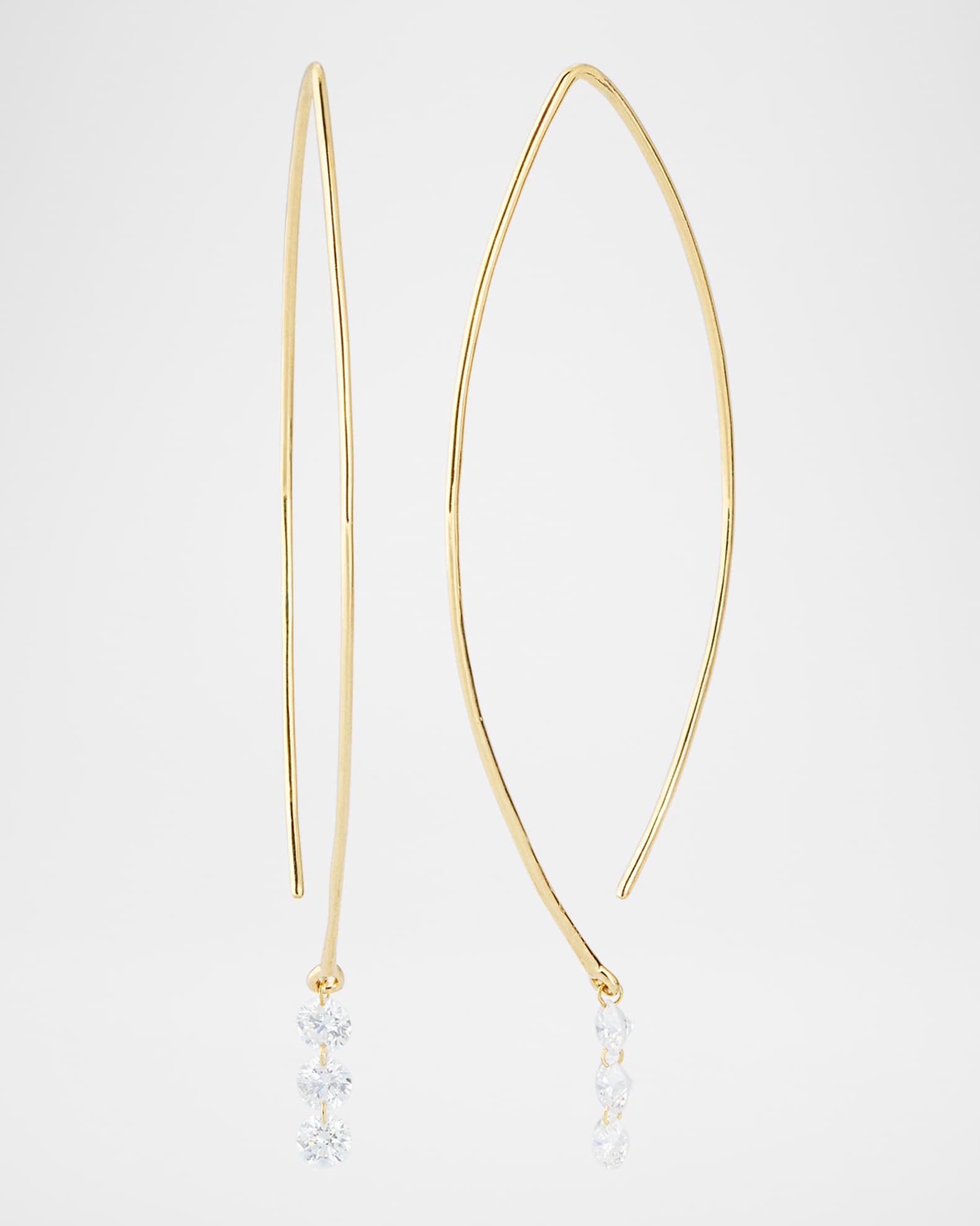 18K Yellow Gold Floating Diamond Earrings 1