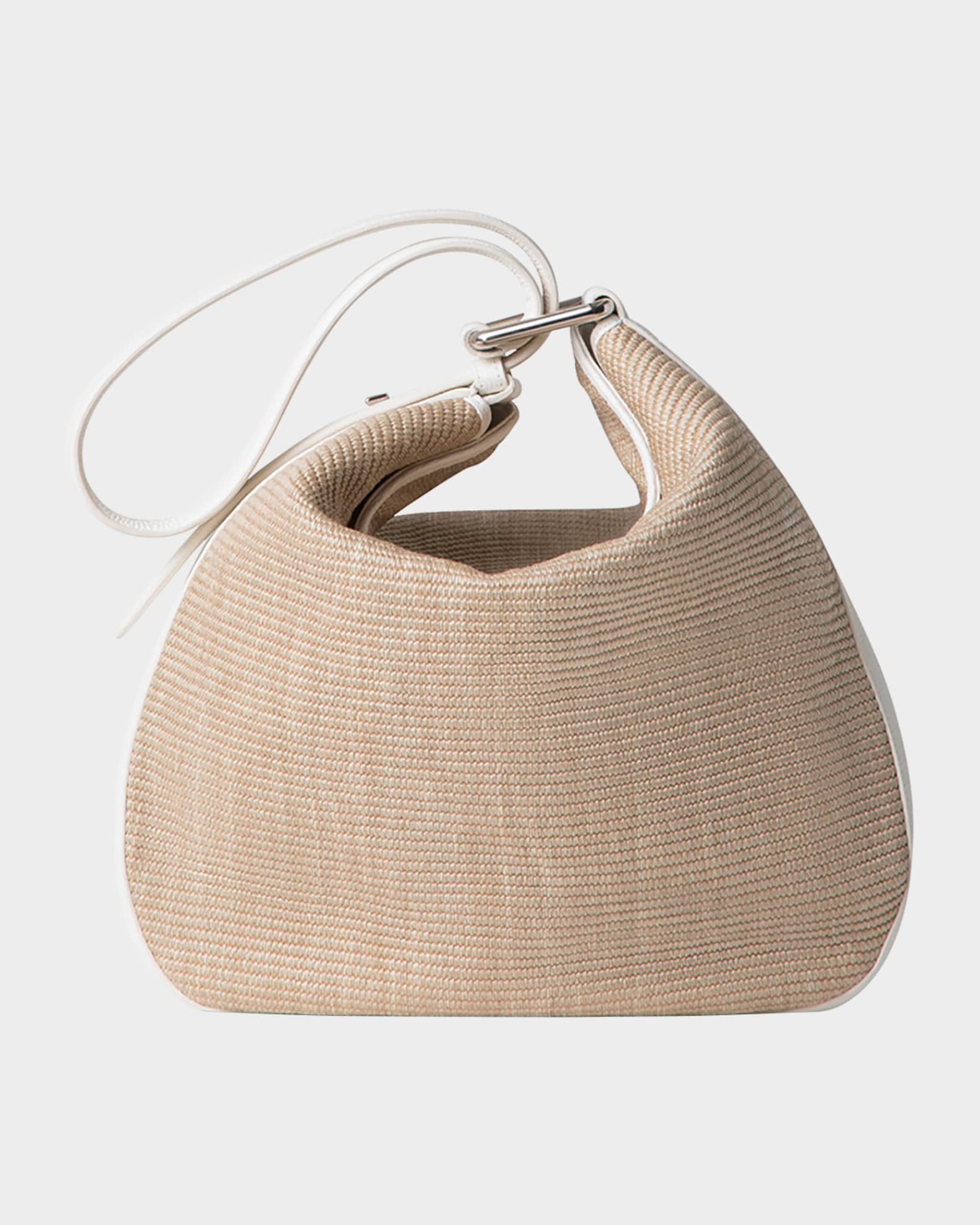 Anna Medium Raffia & Leather Hobo Bag 1