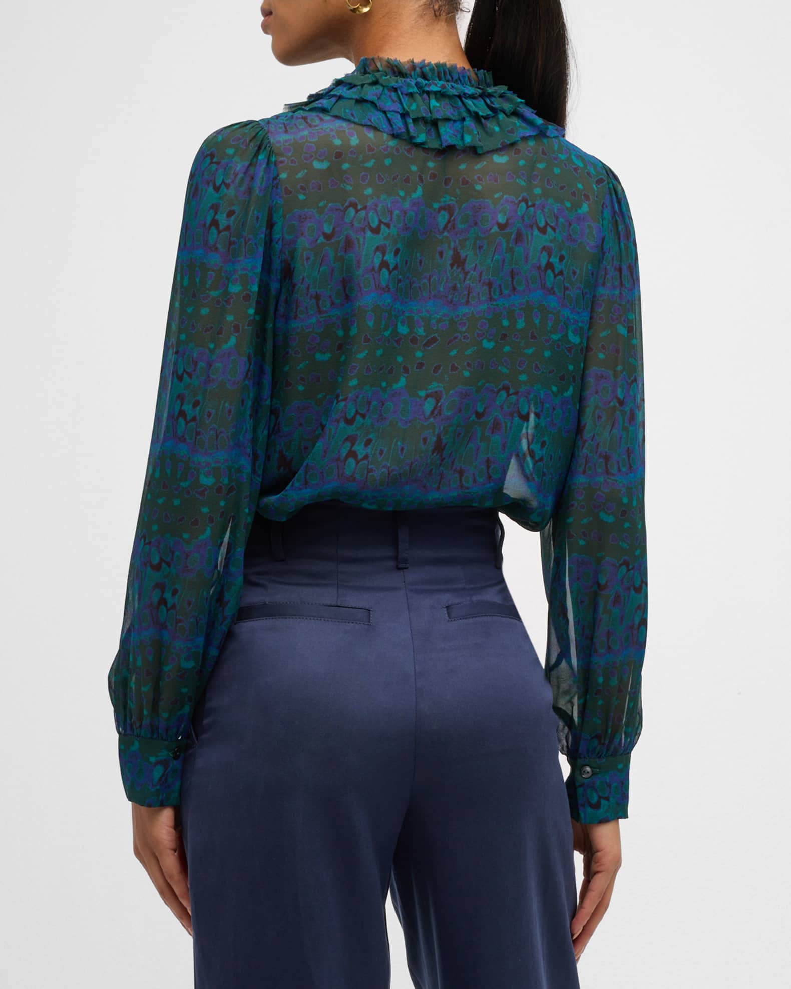 Ulla Johnson Clio Sheer Ruffle Blouse | Neiman Marcus