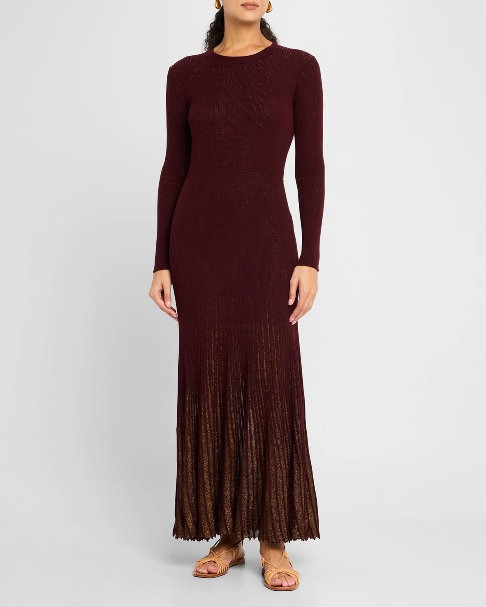 Mila Shimmer Ribbed Maxi Sweater Dress 1