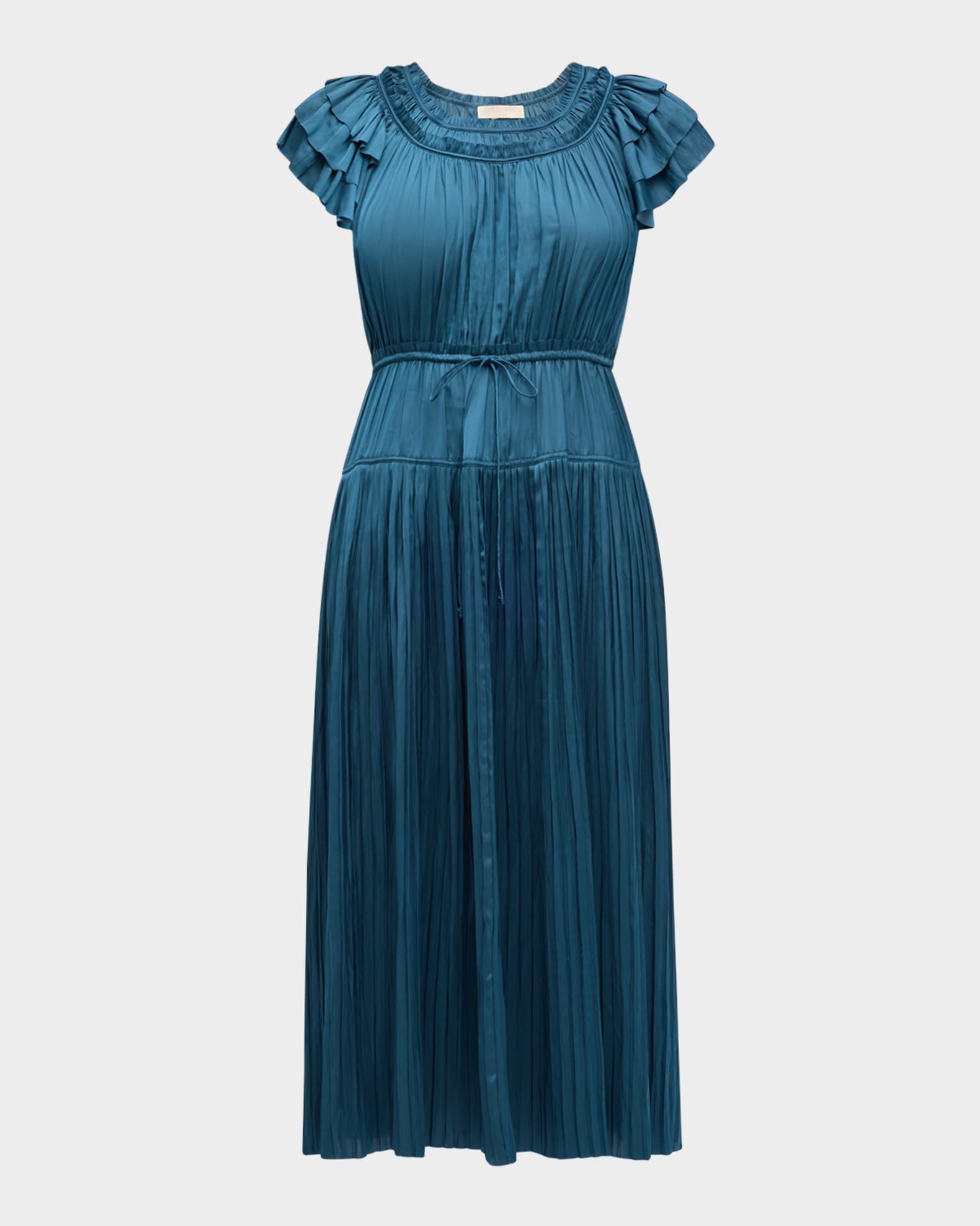 Kalesta Pleated Ruffle Mini Dress 0