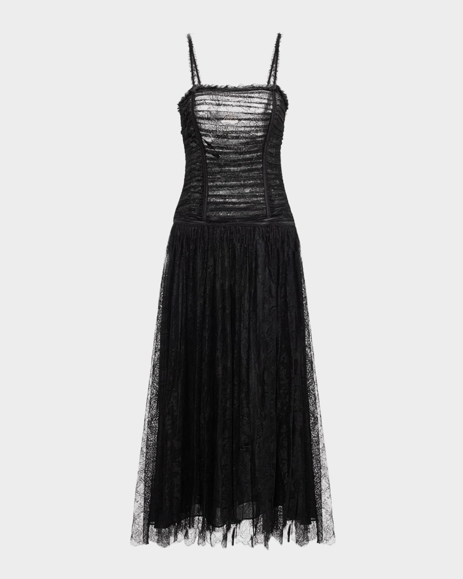 Florelle Lace Drop-Waist Midi Dress 0