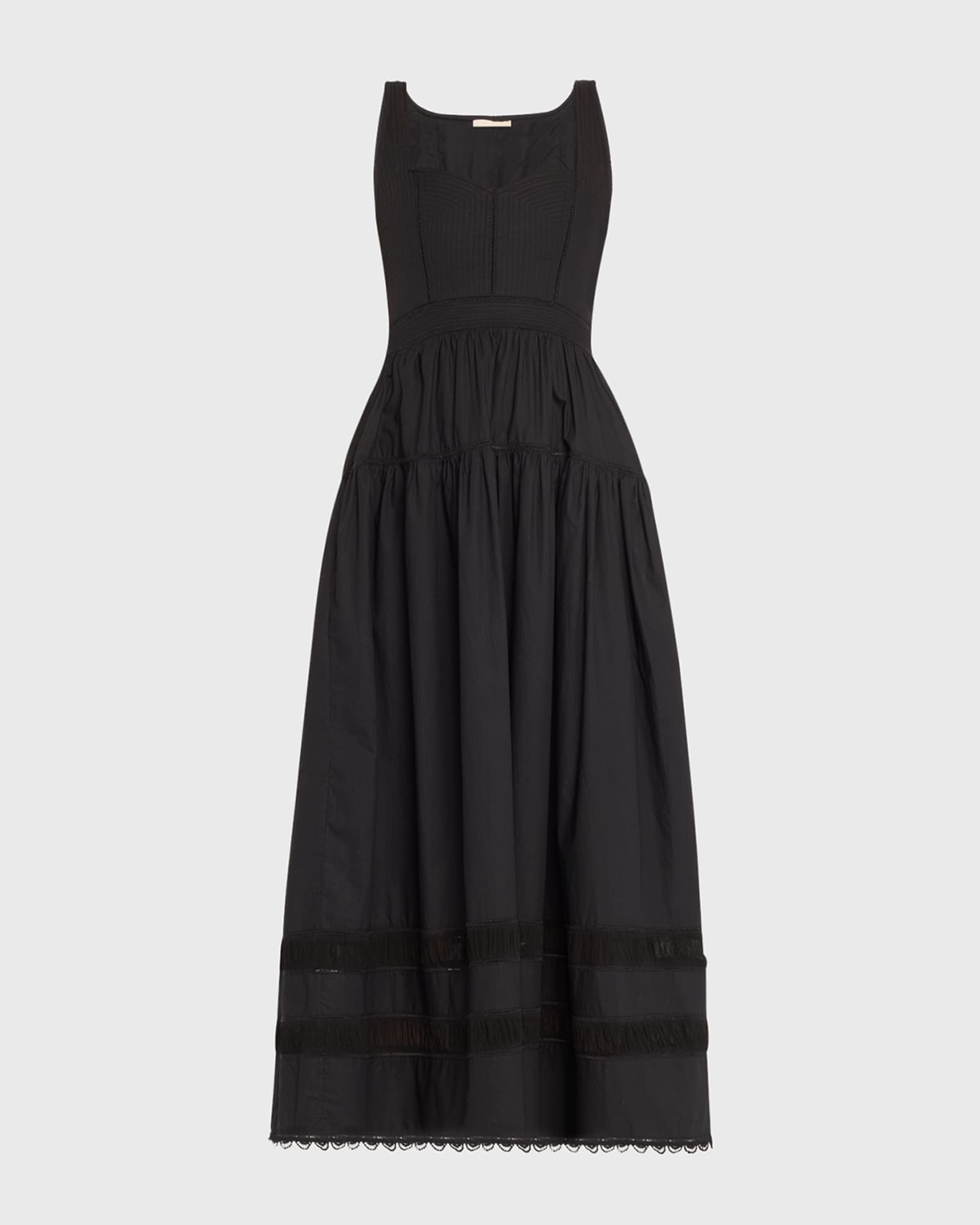 Isadora Ruched Lace-Inset Sweetheart Maxi Dress 0