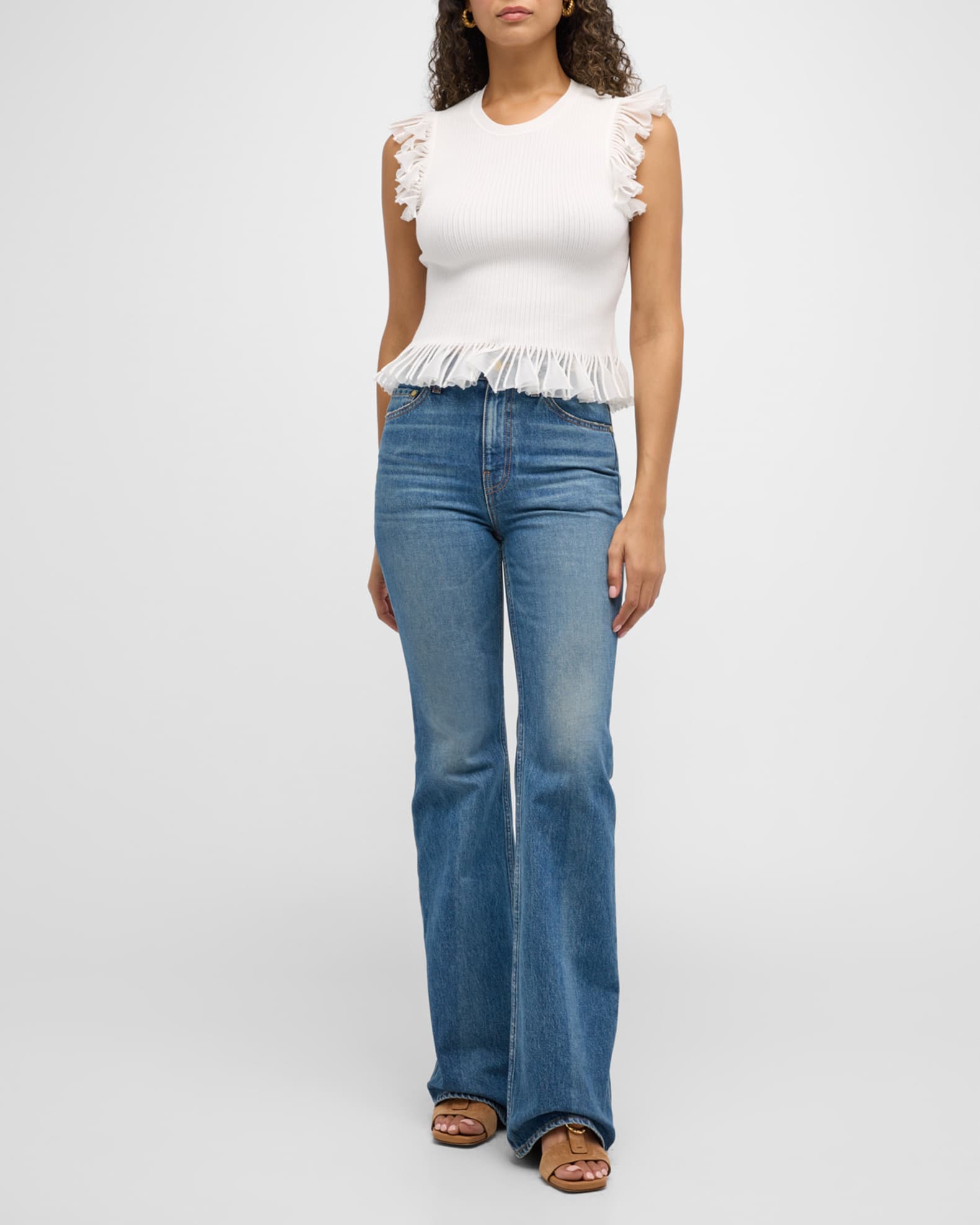 Leila Ribbed Ruffle Top 1