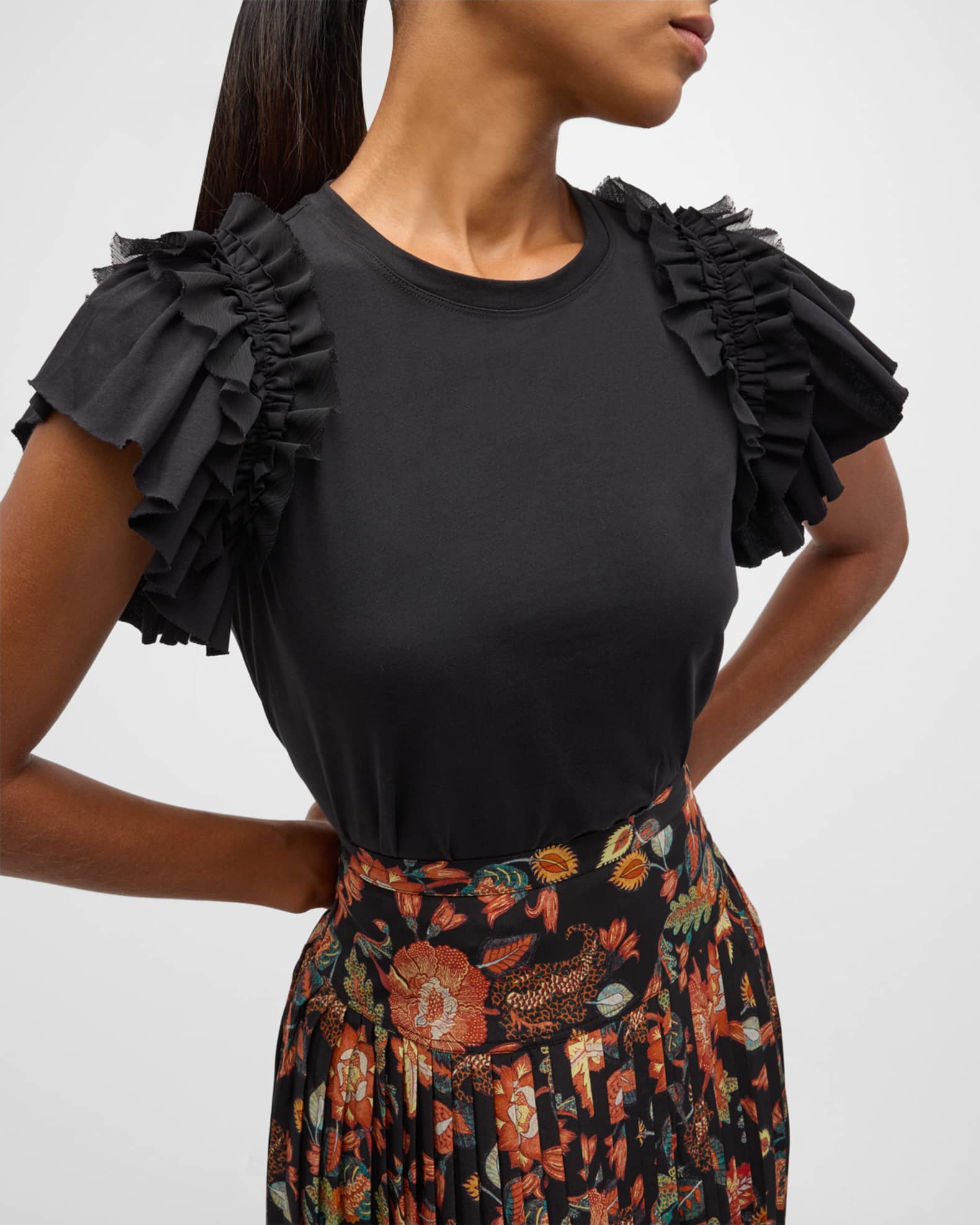 Leia Ruffle-Sleeve Shirt