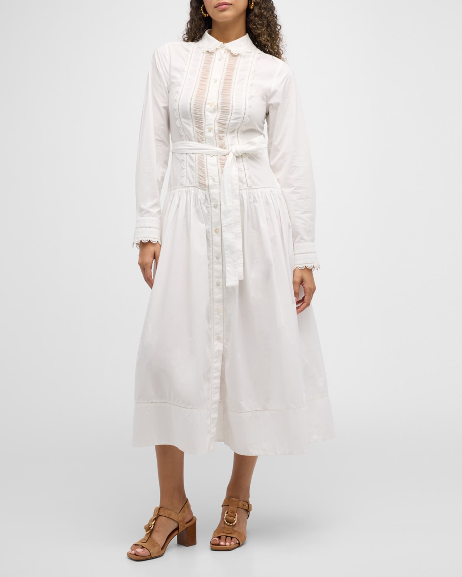 Ariane Embroidered Long-Sleeve Shirtdress 1