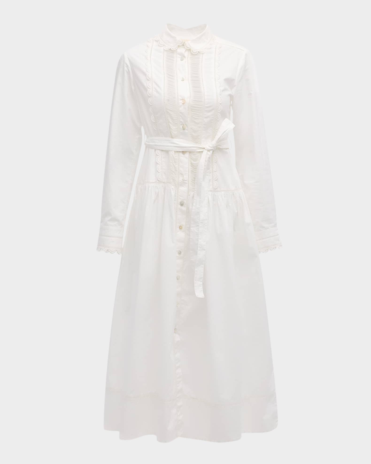 Ariane Embroidered Long-Sleeve Shirtdress 0