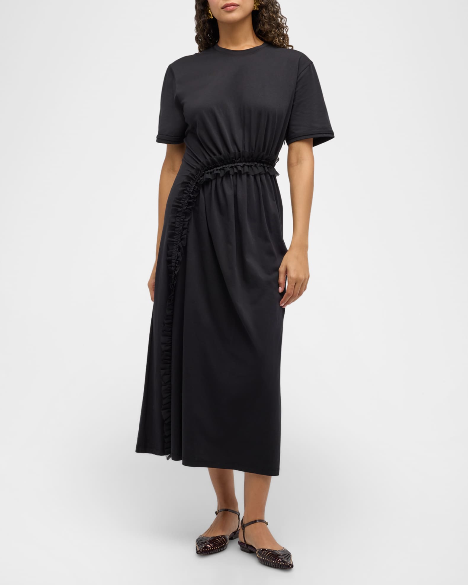 Lilia Ruffle Organic Cotton Midi Dress 1