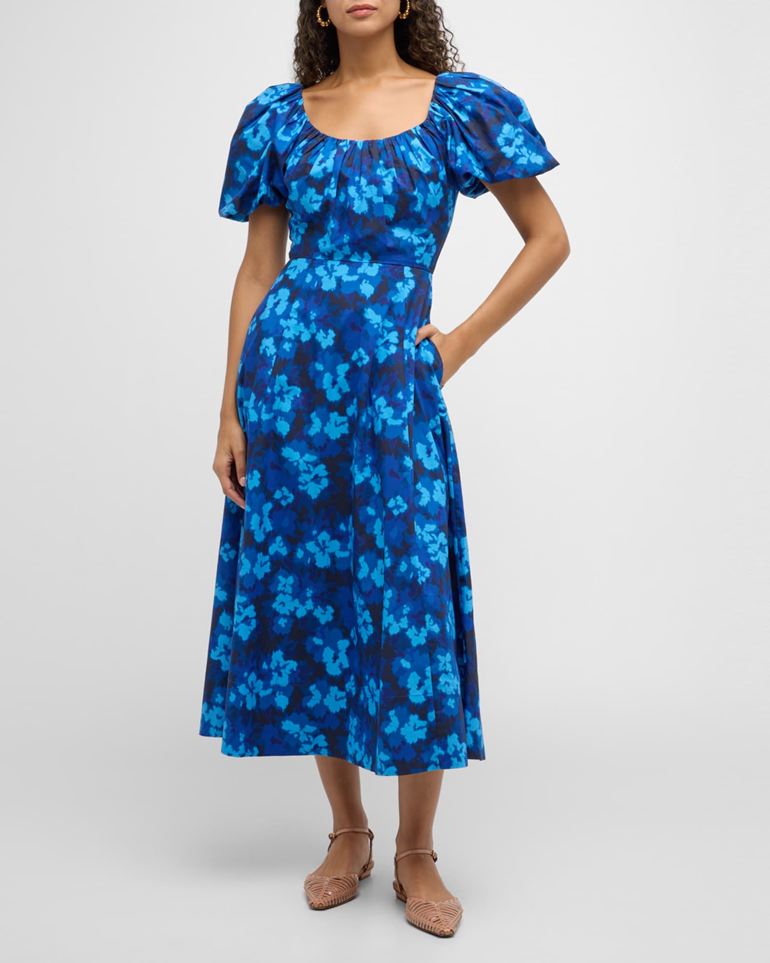 Imara Floral Short-Sleeve Midi Dress 1