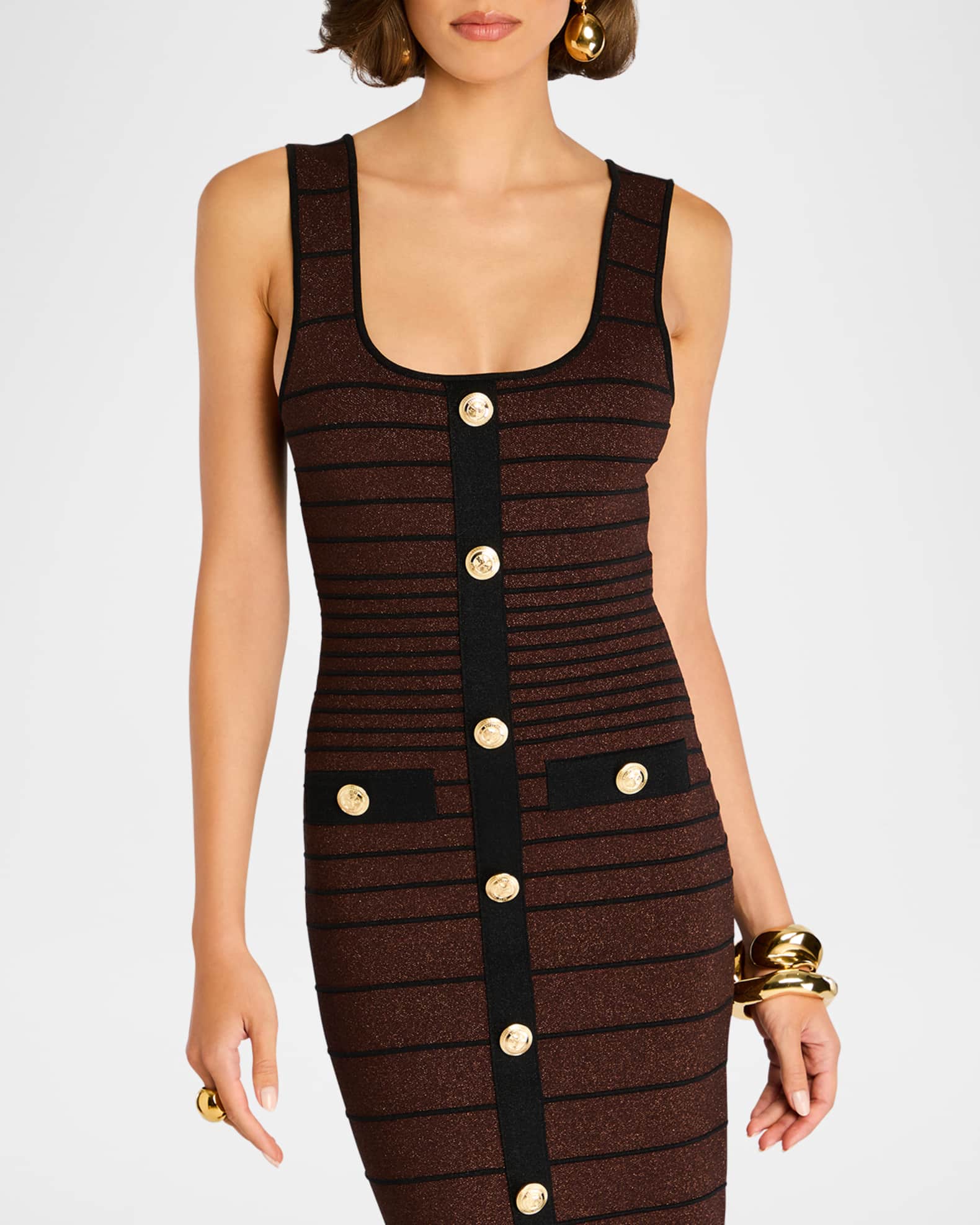 Weyla Sparkly Knit Buttoned Midi Dress 1