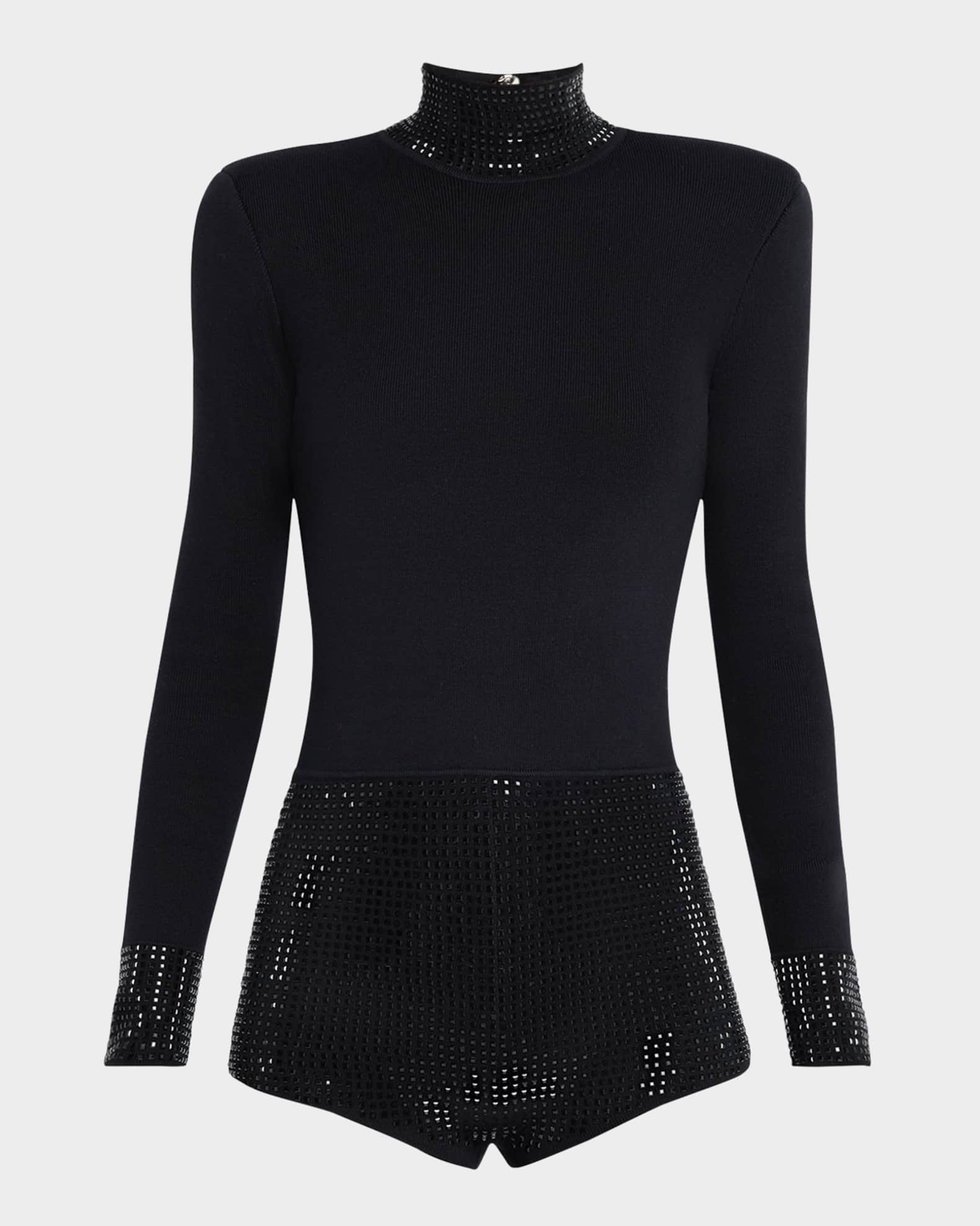 Bethanie Rhinestone Turtleneck Romper 0