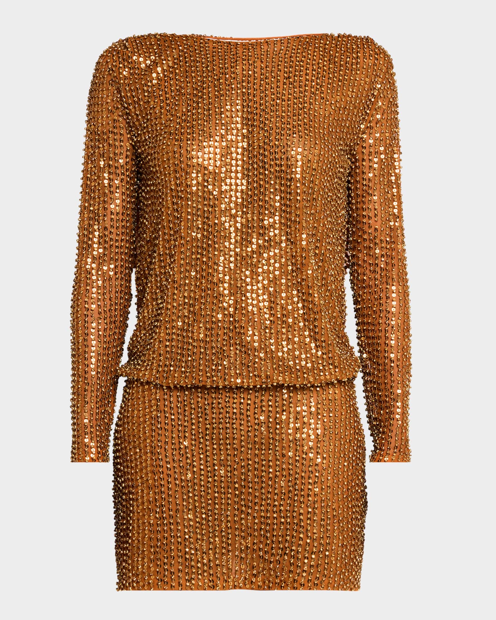 Danae Open-Back Crystal Mini Dress 0