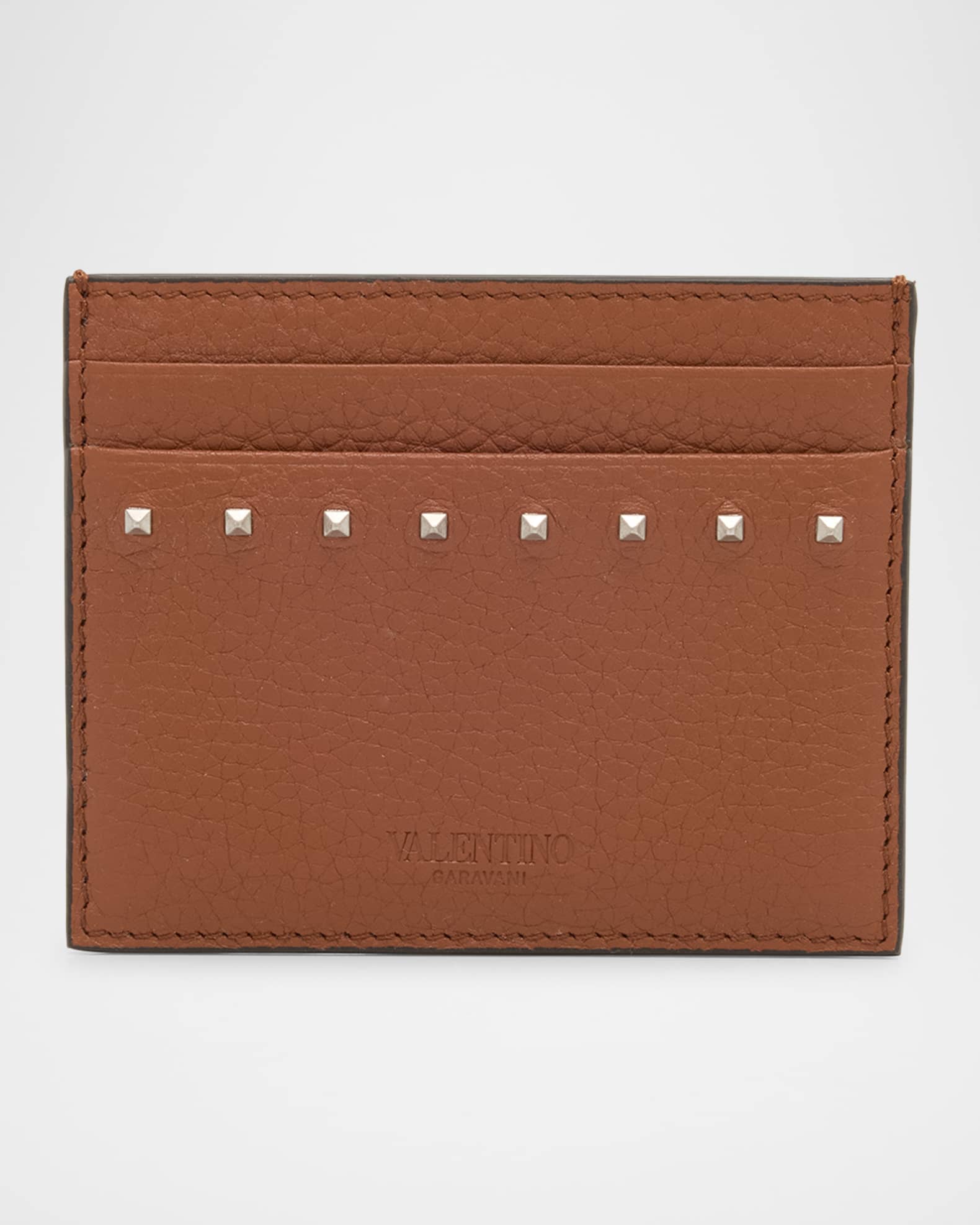 Men's Leather Rockstud Card Holder 0