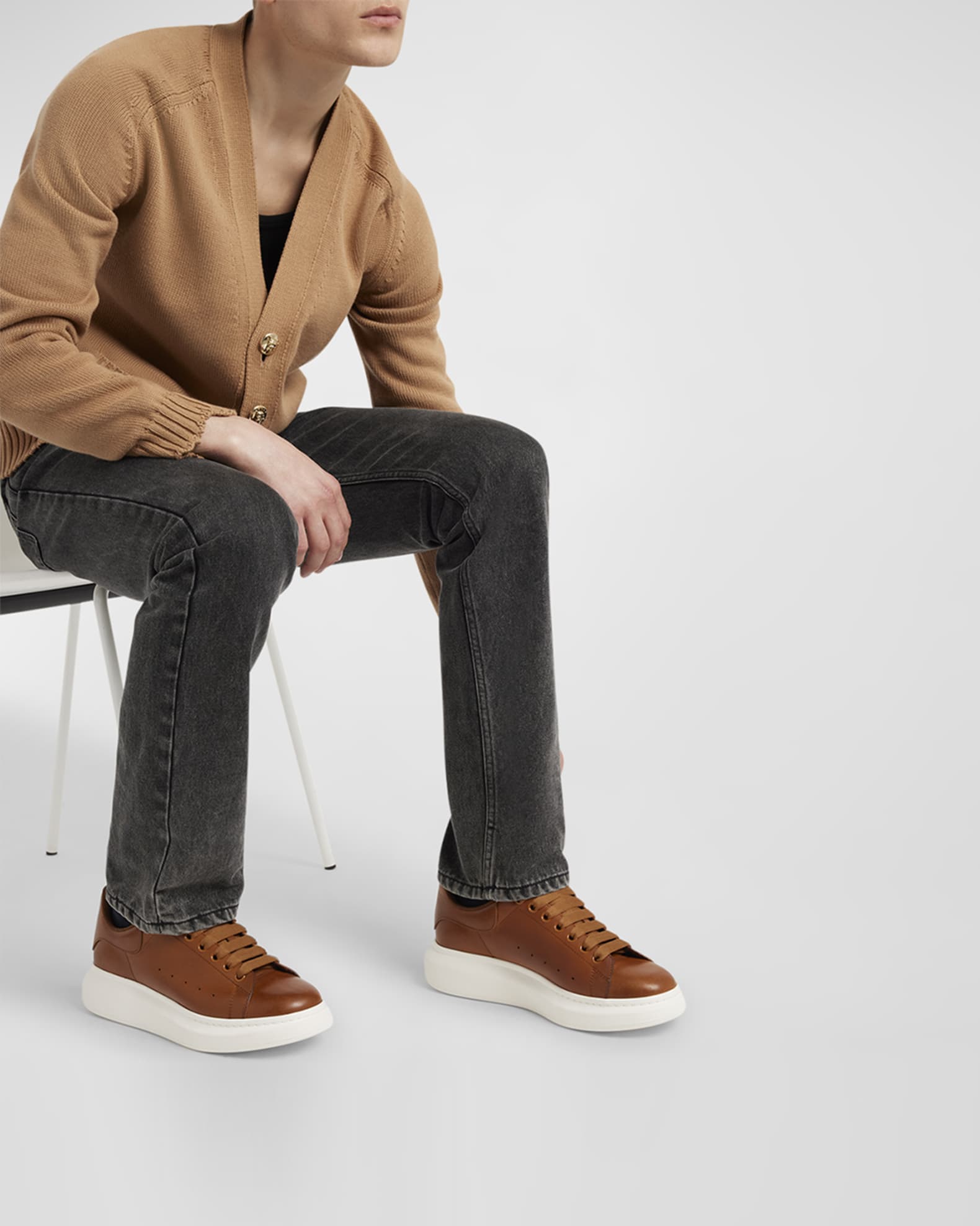Men's Oversized Leather Low-Top Sneakers 1