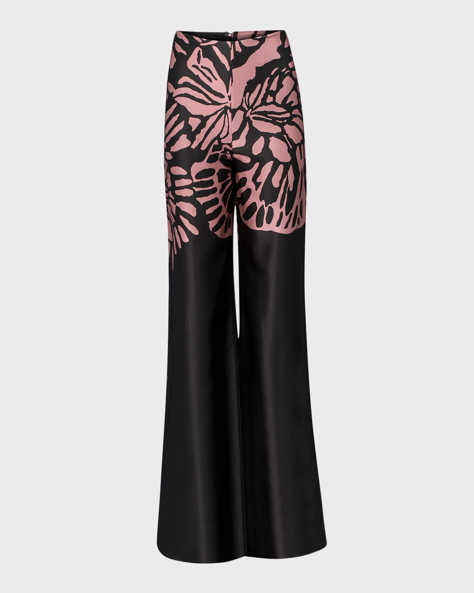 Andie Printed Straight-Leg Silk Pants 0
