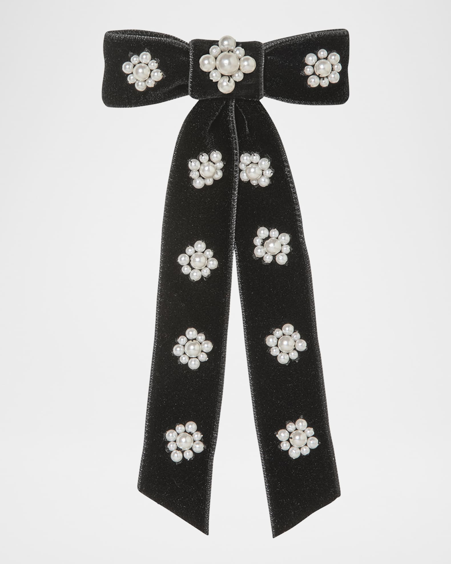 【Jennifer behr】キンリー ベルベット ボウ バレッタ Jennifer Behr Lynette Pearly Velvet Bow Barrette | Neiman Marcus