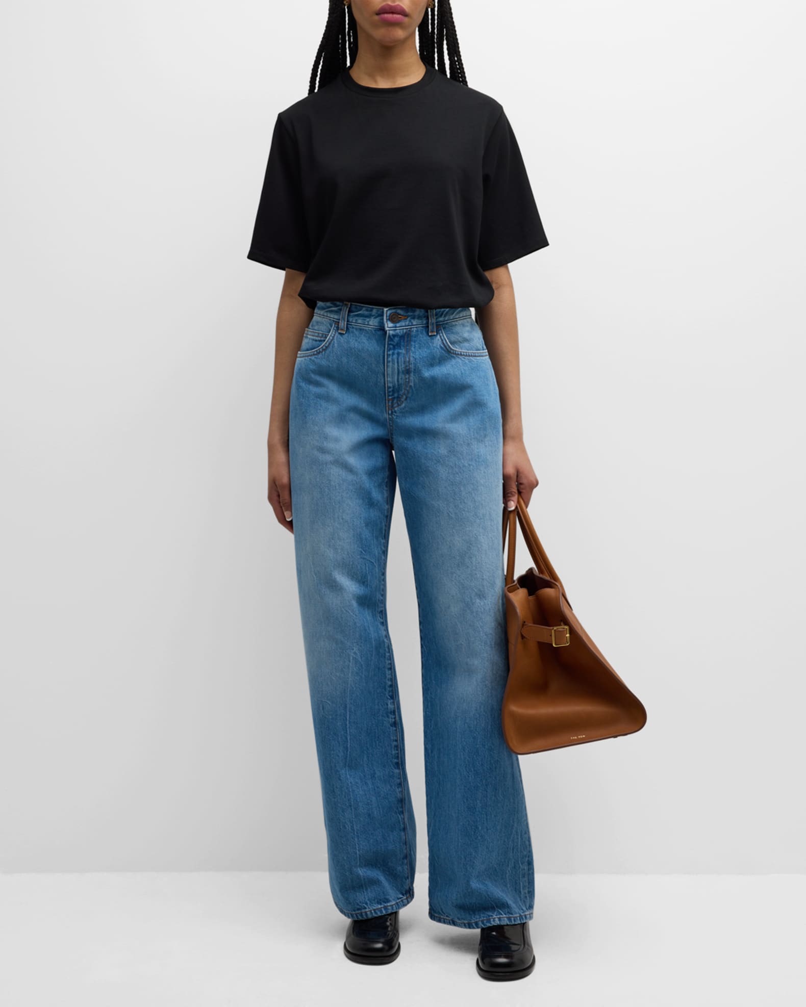 Eglitta Mid-Rise Straight-Leg Jeans 1