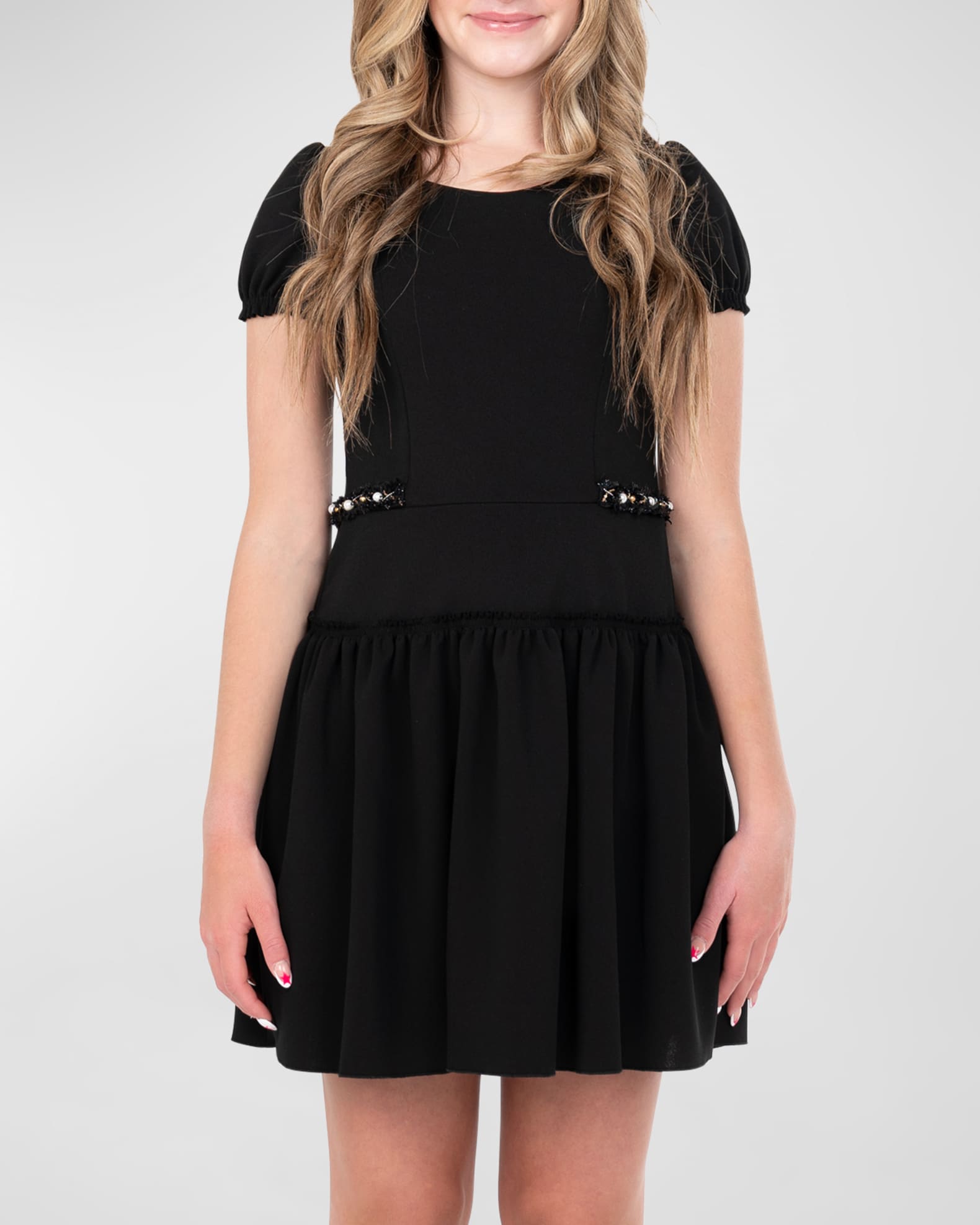 Girl's Blake Embellished Trim Dress, Size 7-16 0