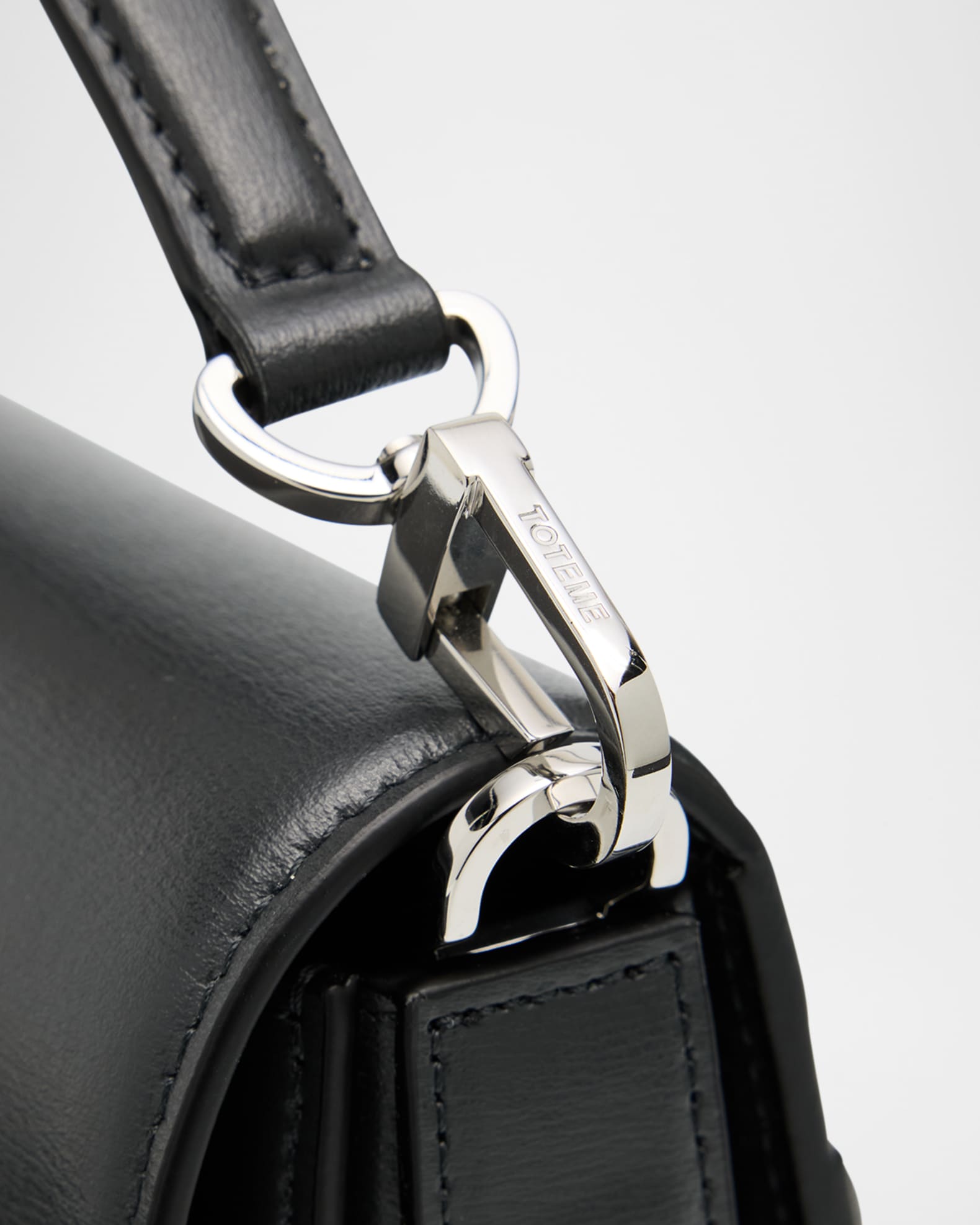 Mini T-Flap leather bag black – TOTEME