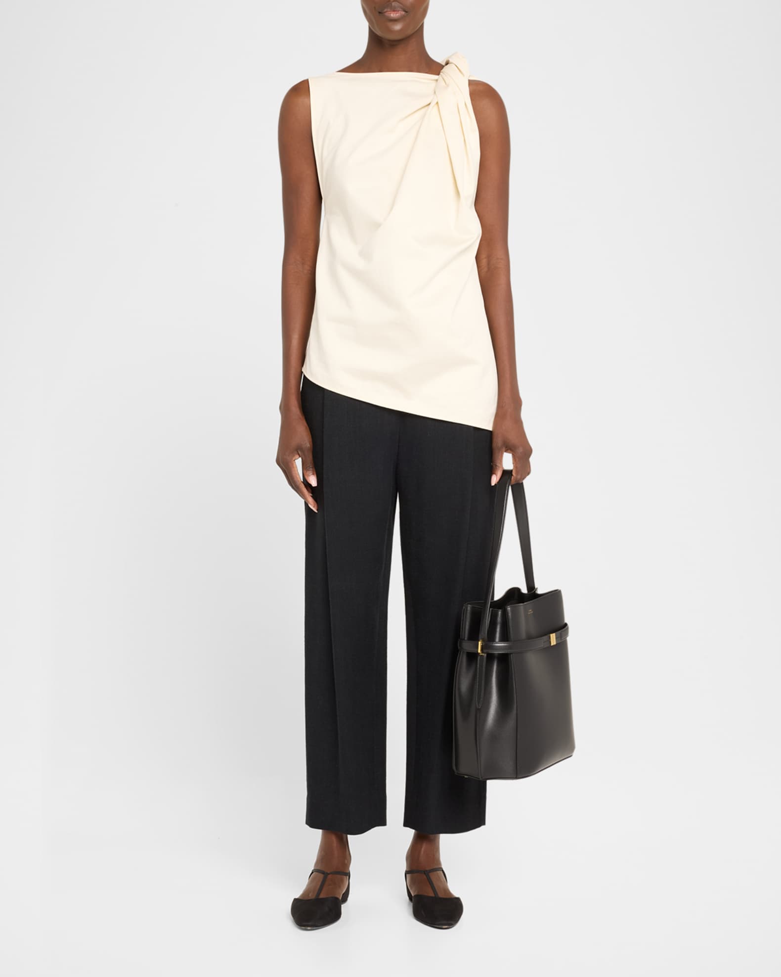 バッグ・カバンその他 Toteme Bucket Bag with Belted Buckle Belted croco-embossed bucket bag dark brown – TOTEME