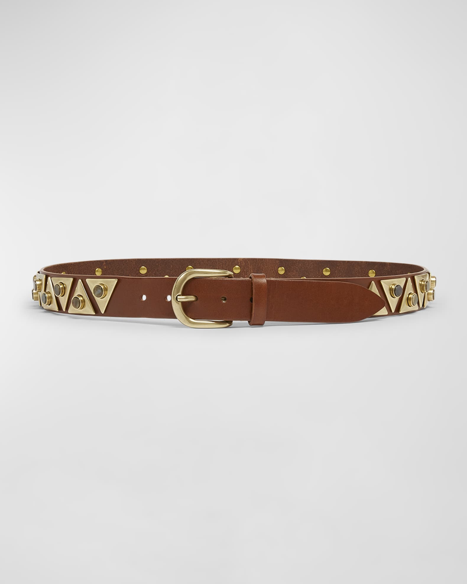 Veliana Calf Leather Studded Belt  0