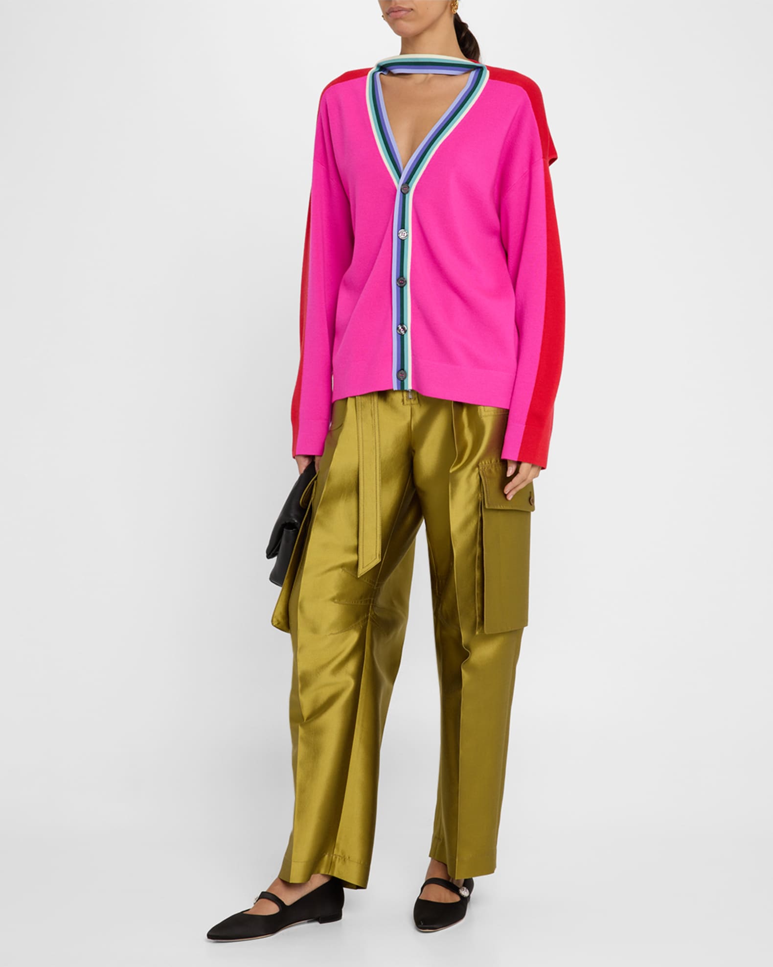 Colorblock Convertible Wool Cardigan 1
