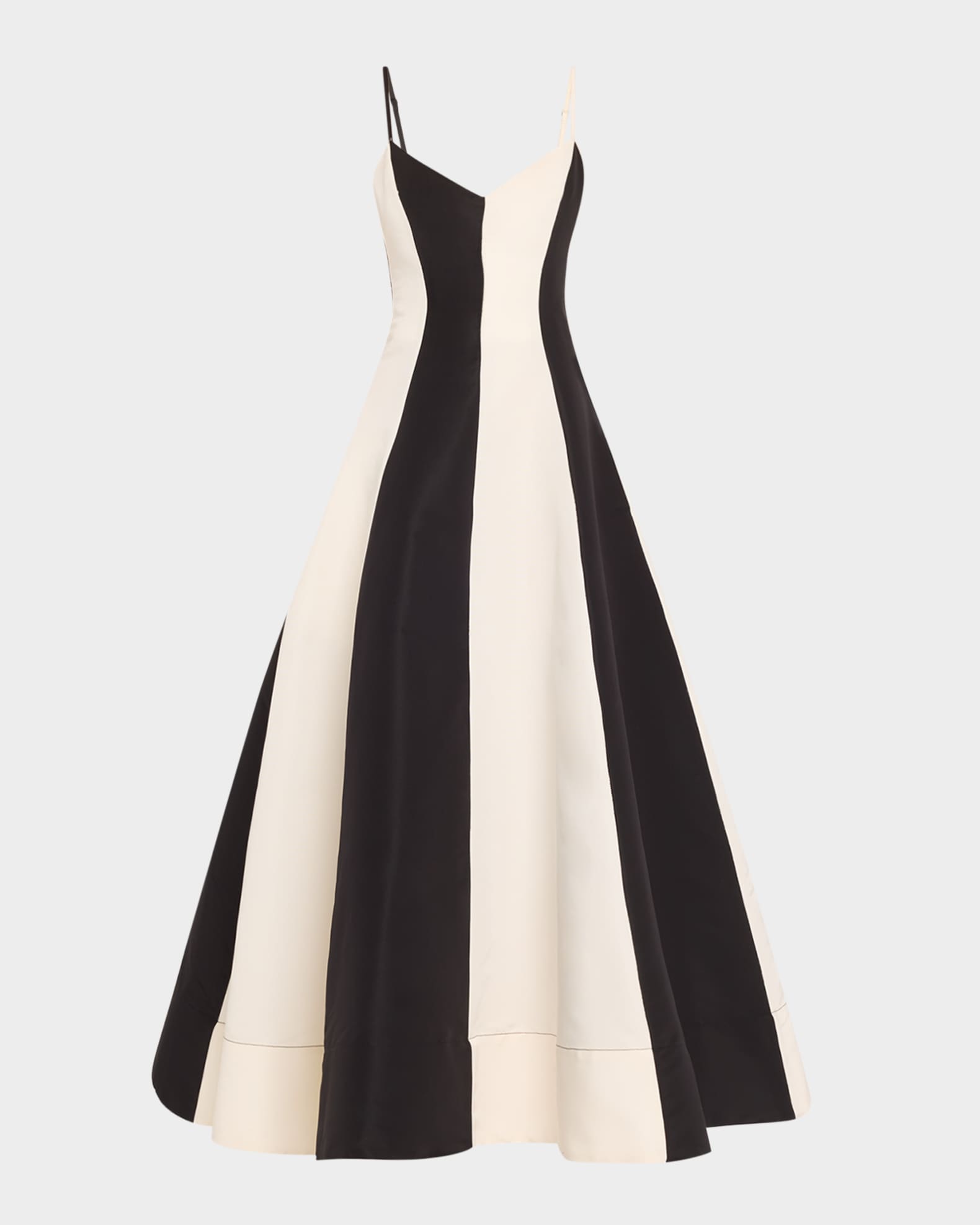Stripe Colorblock V-Neck Evening Gown 0