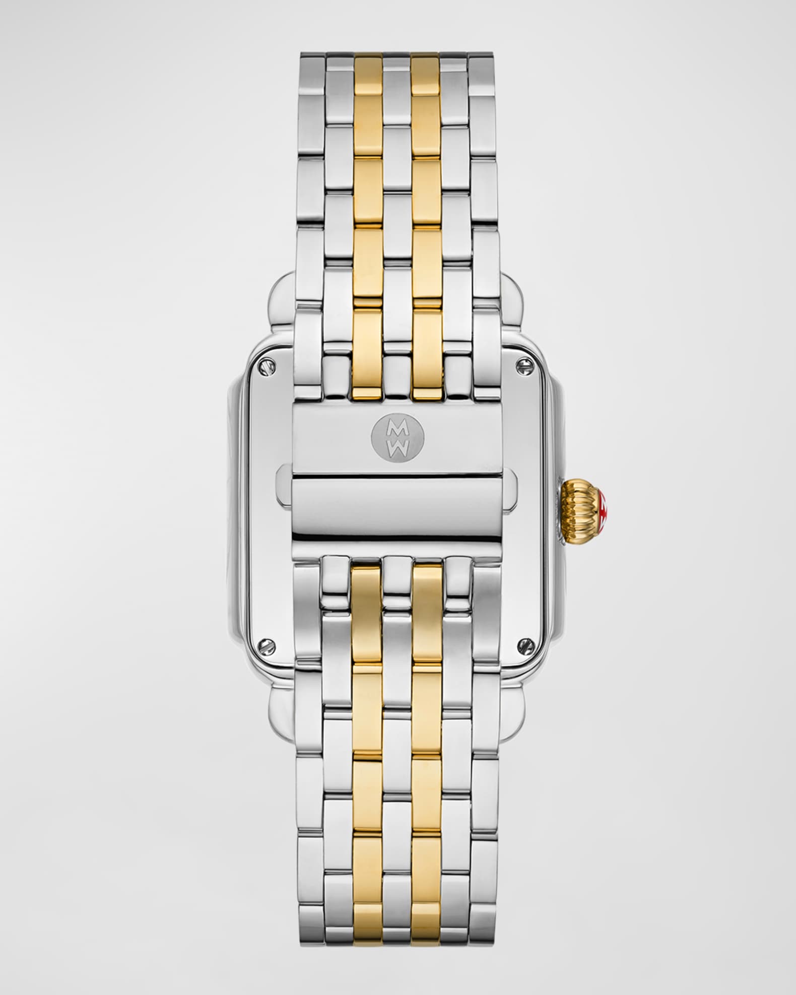 MICHELE Limited Edition Deco Two Tone 18K Gold Plated Mosaic Diamond Watch Neiman Marcus