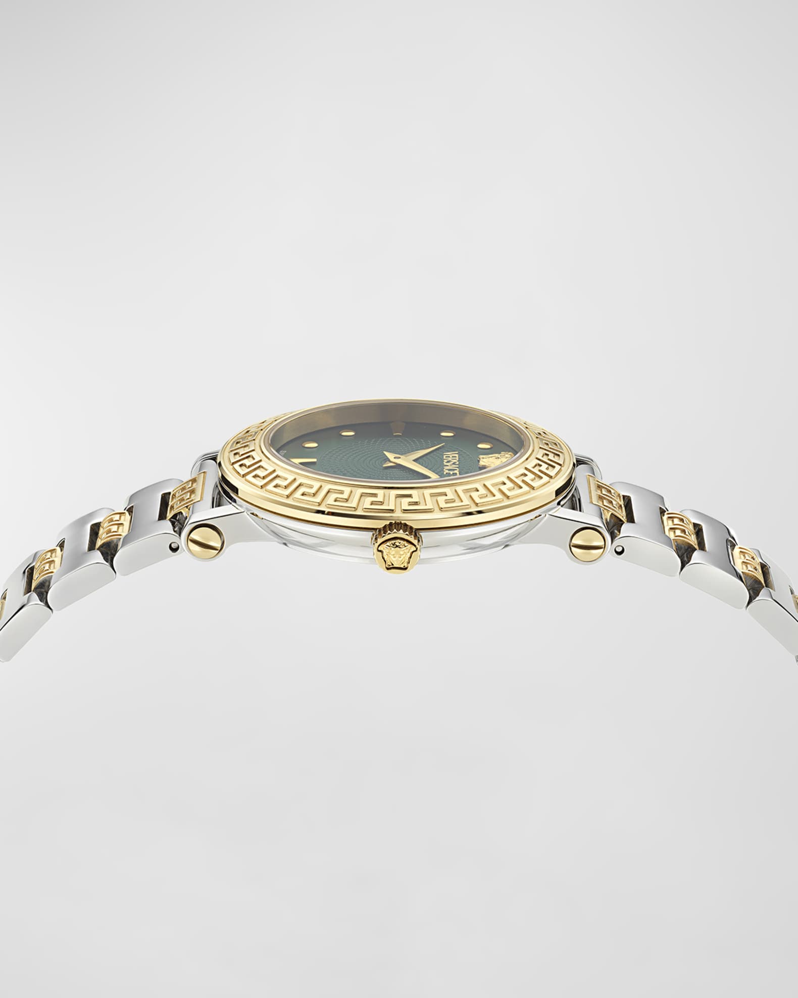 Versace 35mm Greca Sphere Watch with Bracelet Strap, Two